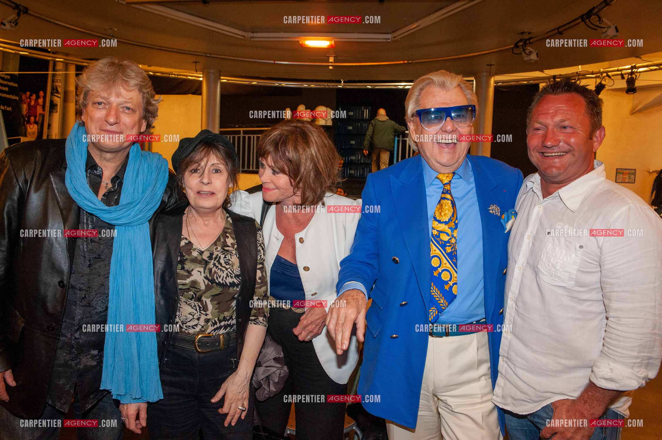 Le chanteur Alain Turban en concert à l'European. Dans les loges, Alain Turban, Georgette Lemaire, Amarande et Michou.   ( Exclusif )