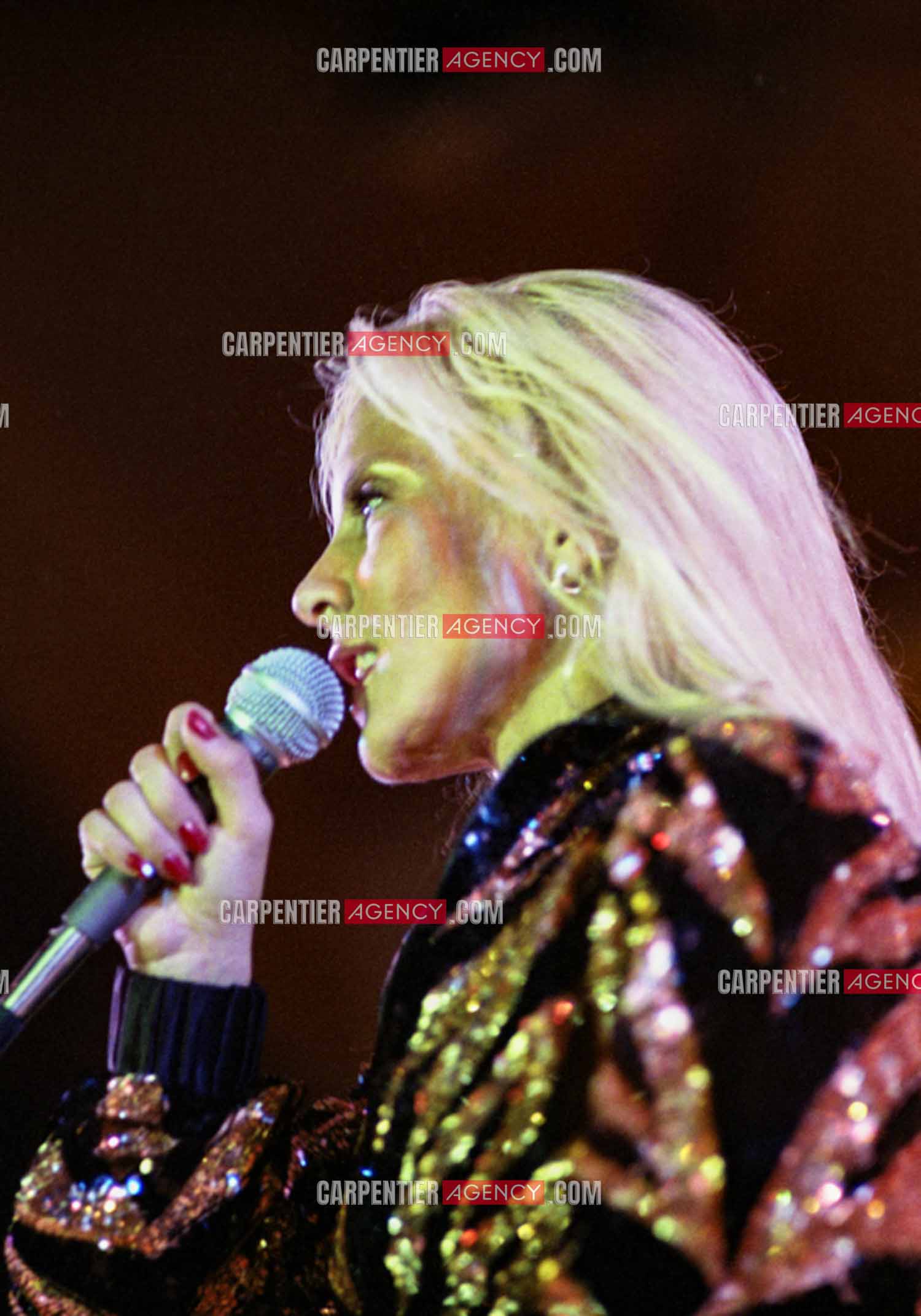 La chanteuse Sylvie Vartan en concert à Vienne en 1977.