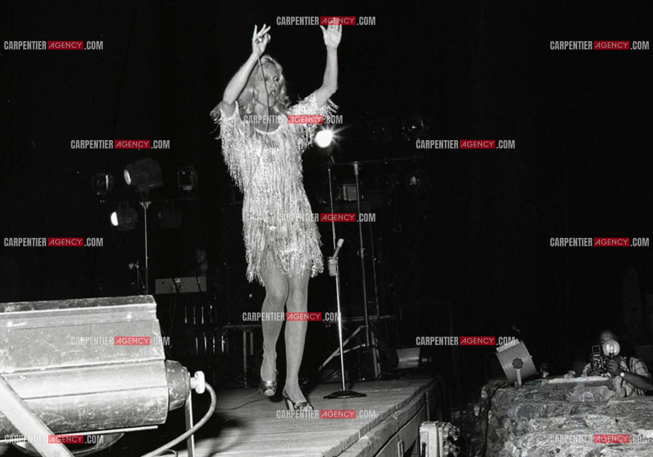 La chanteuse Sylvie Vartan en concert à Grenoble en 1977.