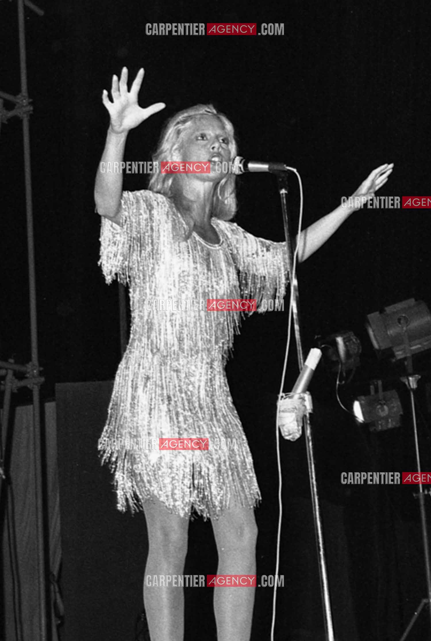 La chanteuse Sylvie Vartan en concert à Grenoble en 1977.