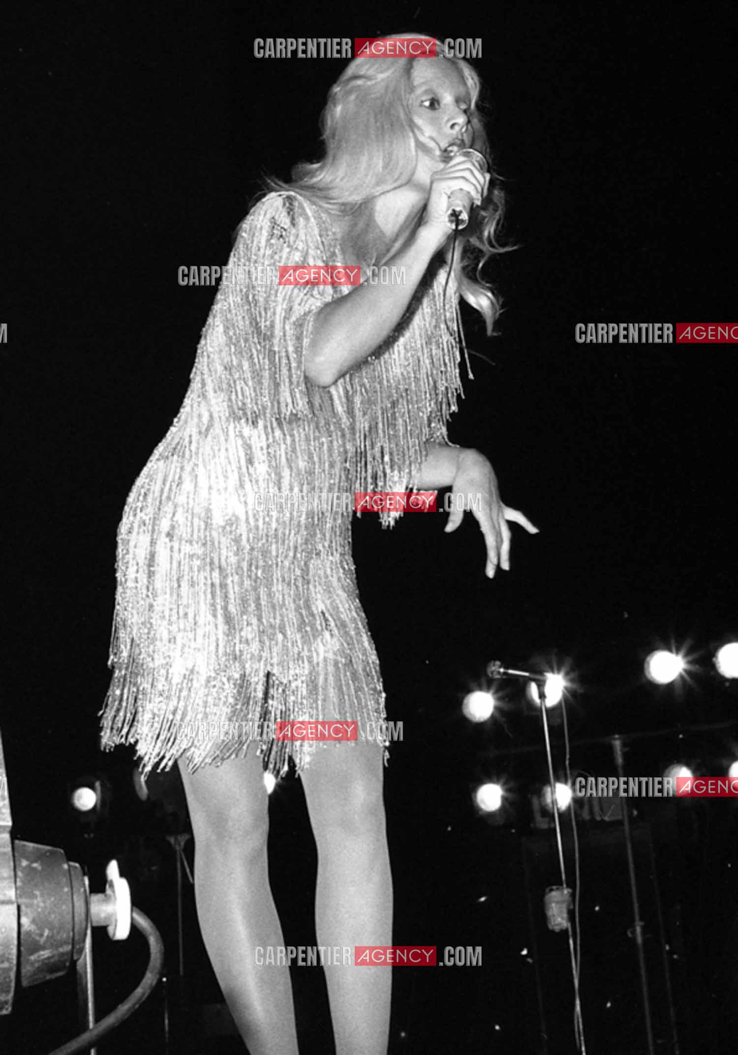 La chanteuse Sylvie Vartan en concert à Grenoble en 1977.