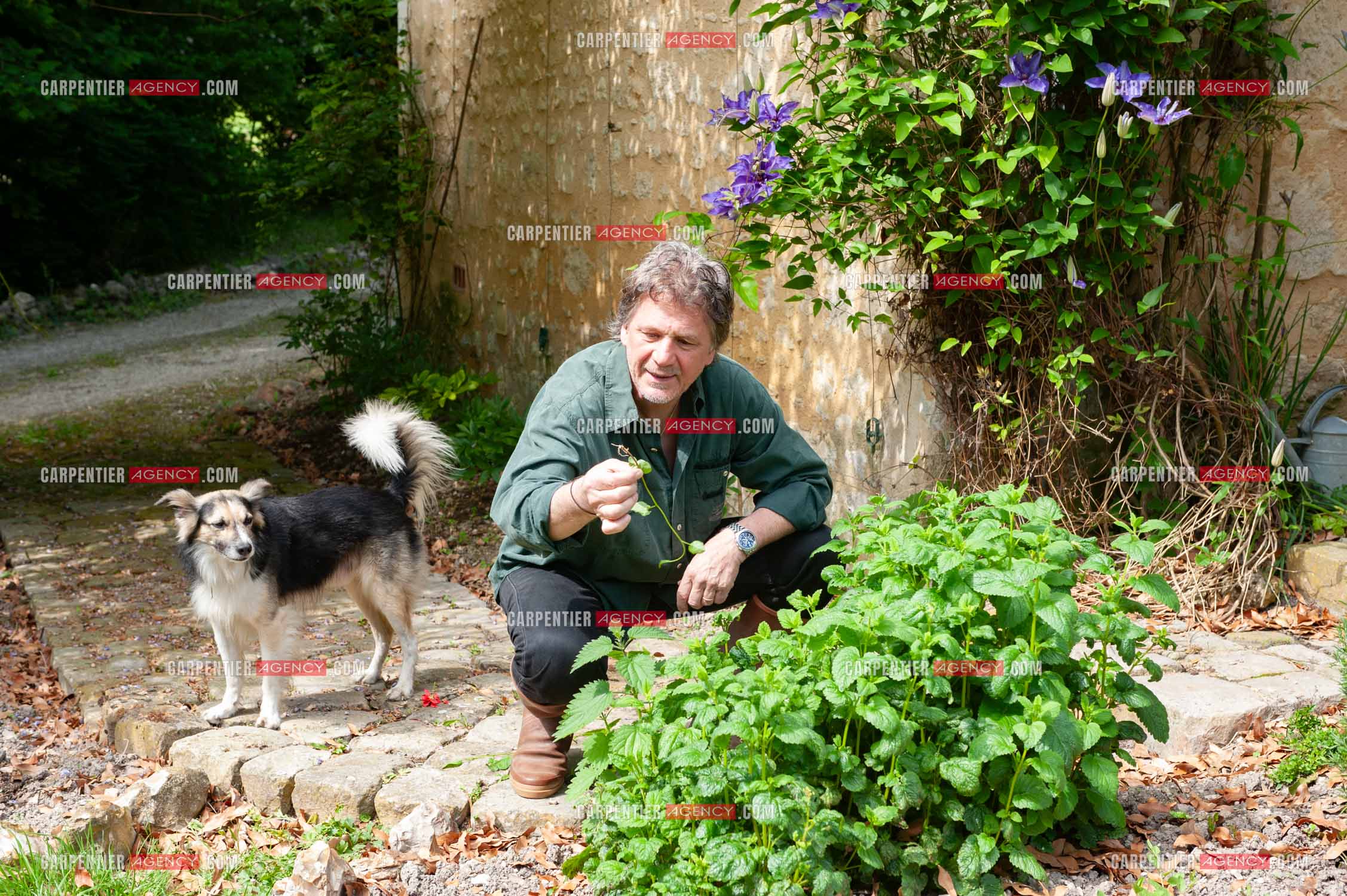 Le chanteur Gérard  Lenorman dans sa résidence secondaire avec ses animaux.   ( Exclusif )