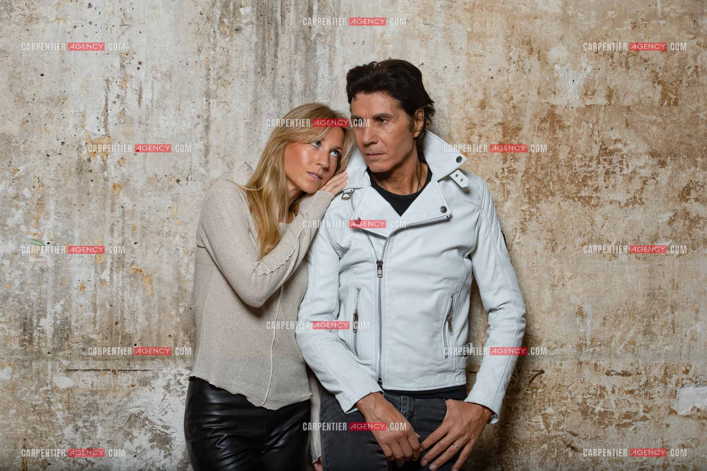 Le chanteur Jean-Luc Lahaye et sa compagne Paola en studio sur Paris.   ( Exclusif )