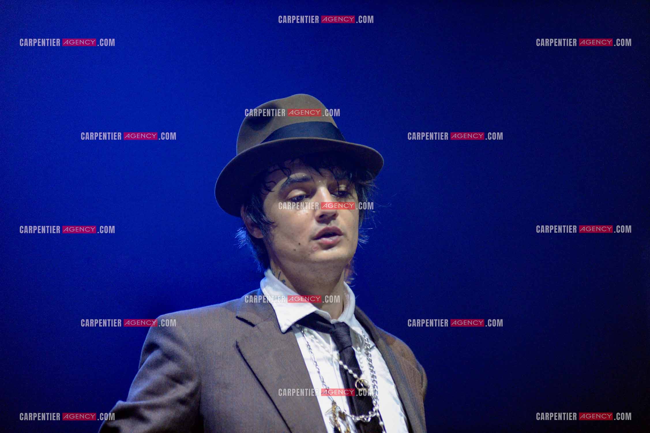 Le chanteur britannique Pete Doherty en concert au Zénith de Paris.