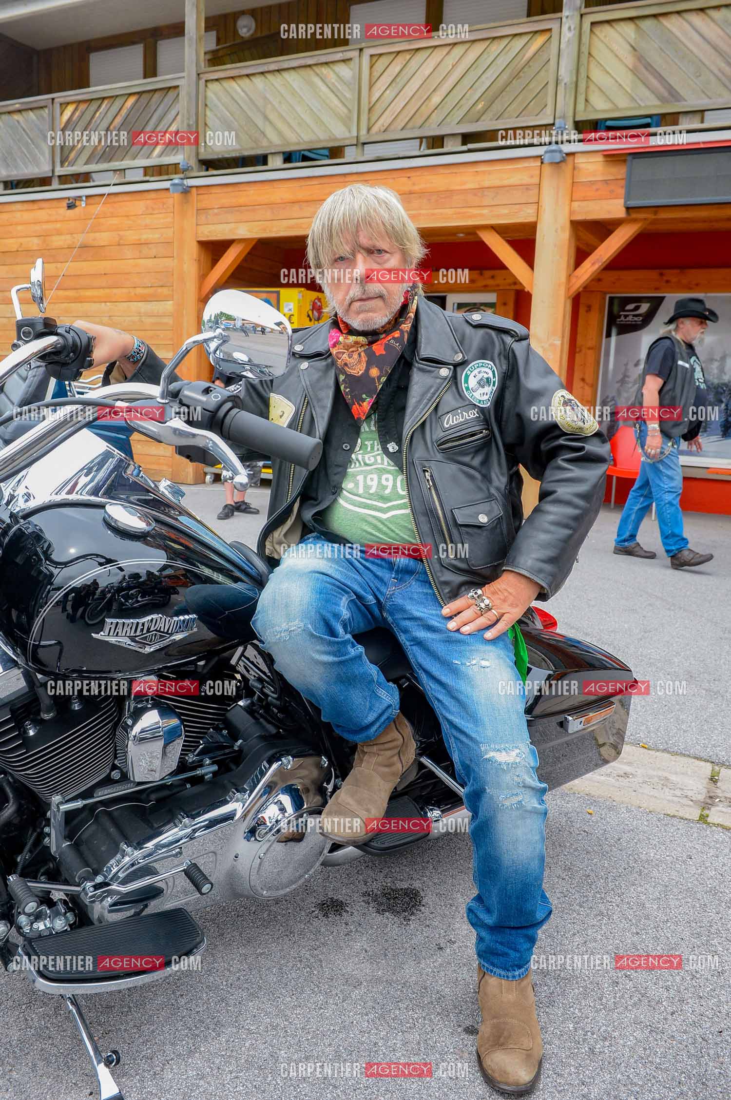 Le chanteur Renaud ( parrain de cette seconde édition ) assiste au "Motordays" à Gérardmer en 2016.   ( Exclusif )