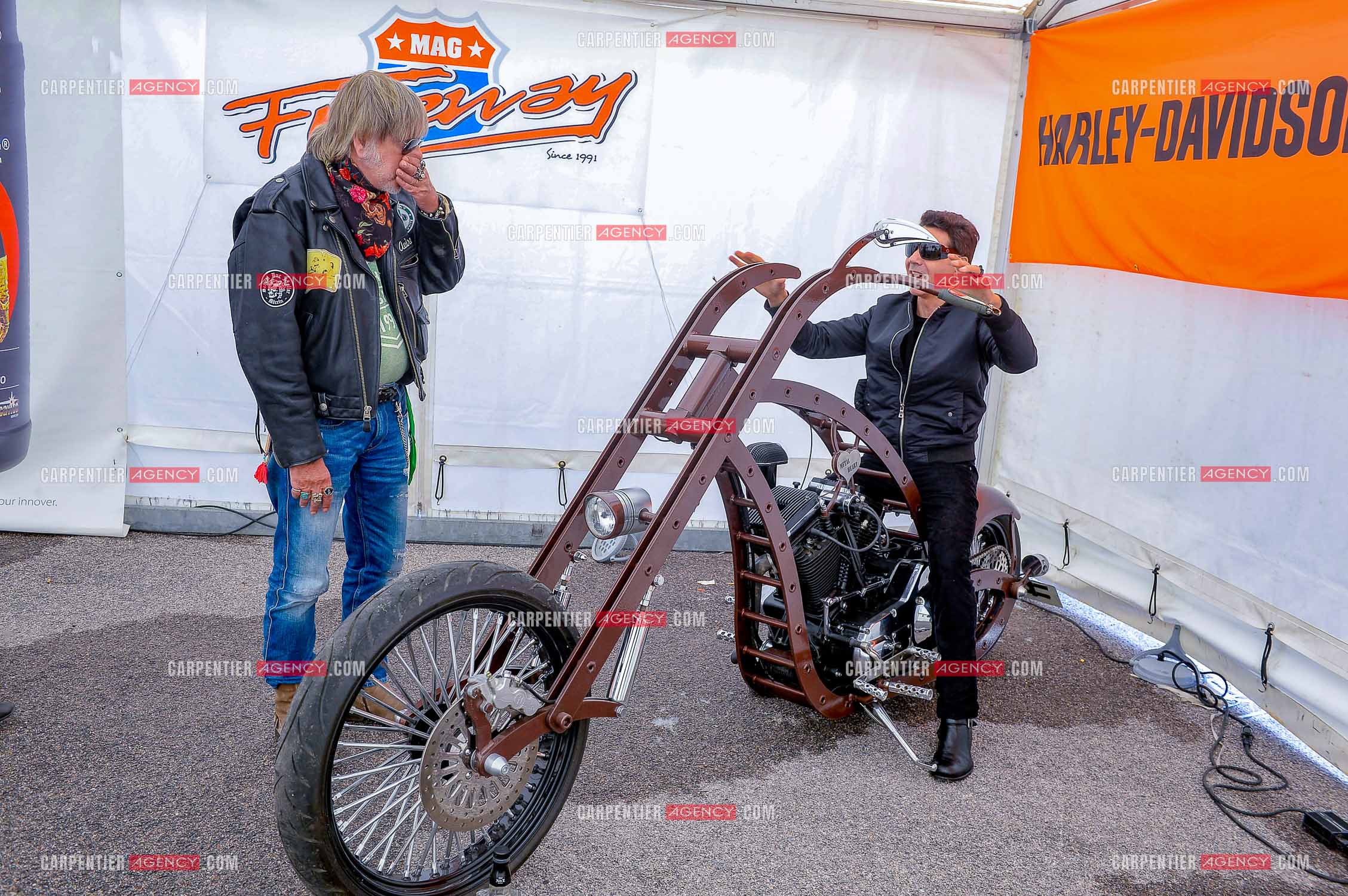 Le chanteur Renaud et son ami Jean-Luc Lahaye présent au festival Motordays à Gérardmer en 2016. (Exclusif )