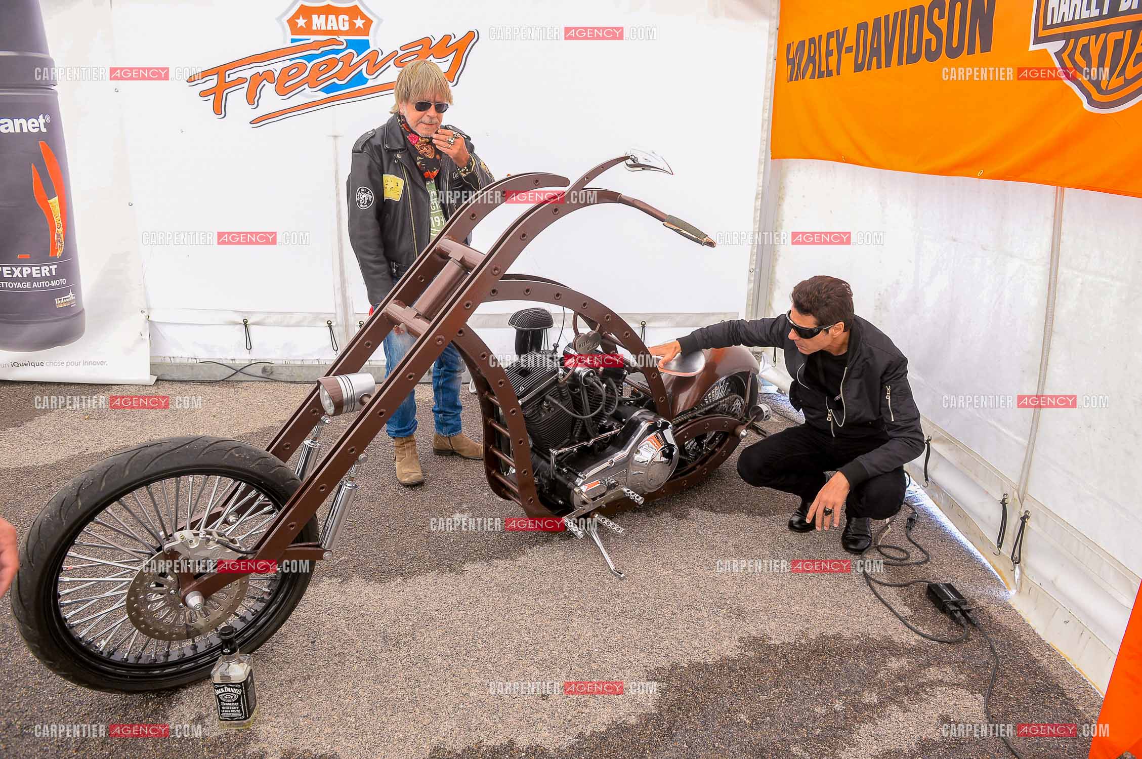 Le chanteur Renaud et son ami Jean-Luc Lahaye présent au festival Motordays à Gérardmer en 2016. (Exclusif )