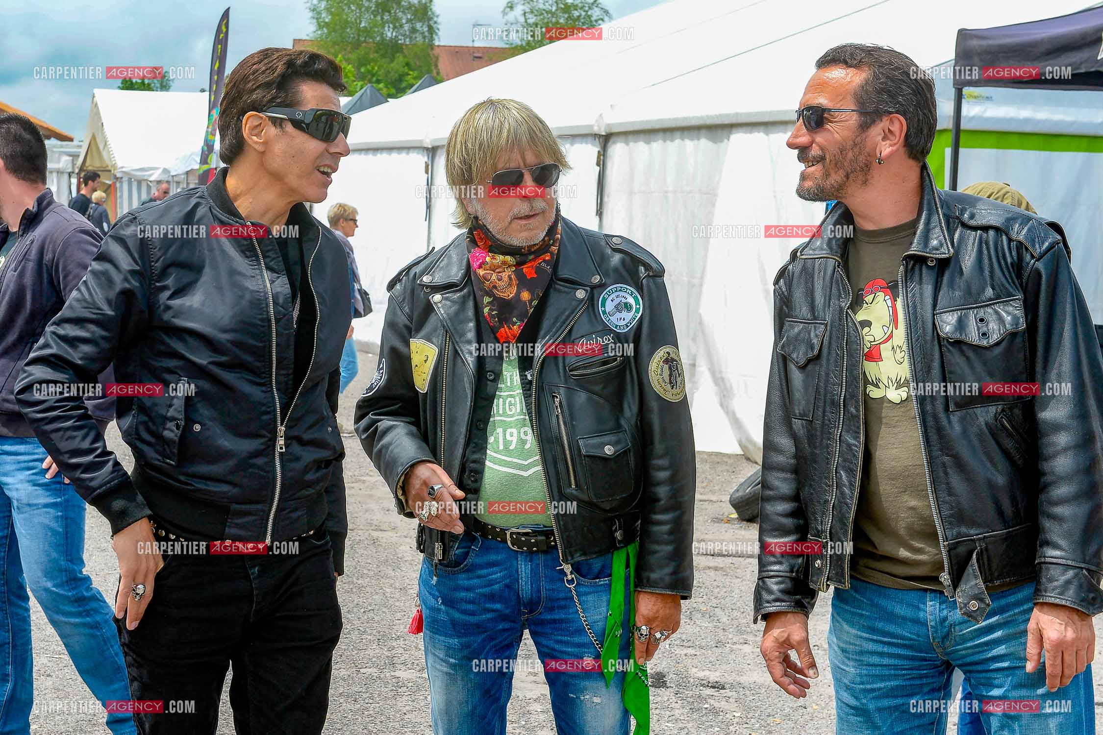 Le chanteur Renaud et son ami Jean-Luc Lahaye présent au festival Motordays à Gérardmer en 2016. (Exclusif )