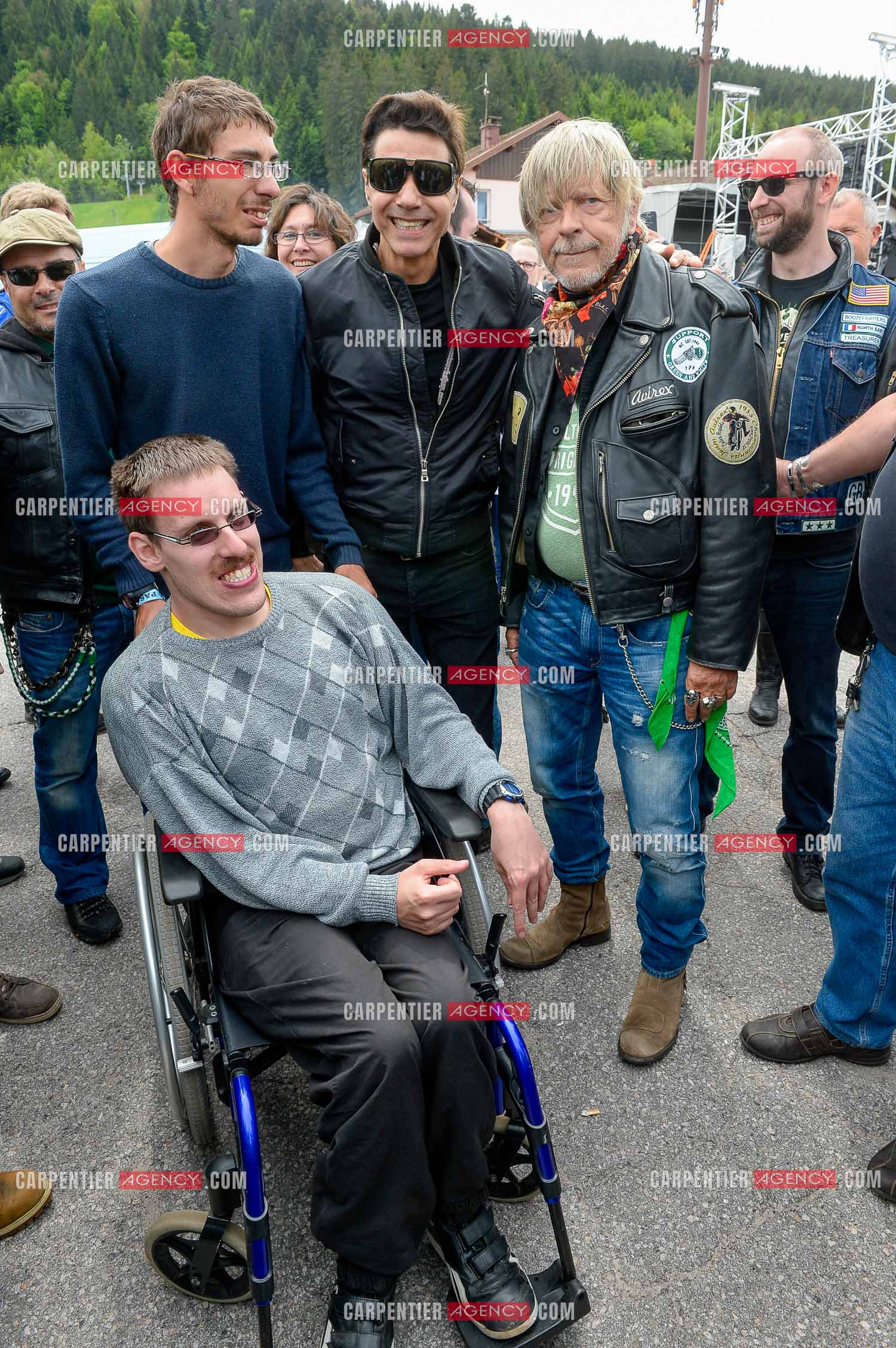 Le chanteur Renaud et son ami Jean-Luc Lahaye présent au festival Motordays à Gérardmer en 2016. (Exclusif )
