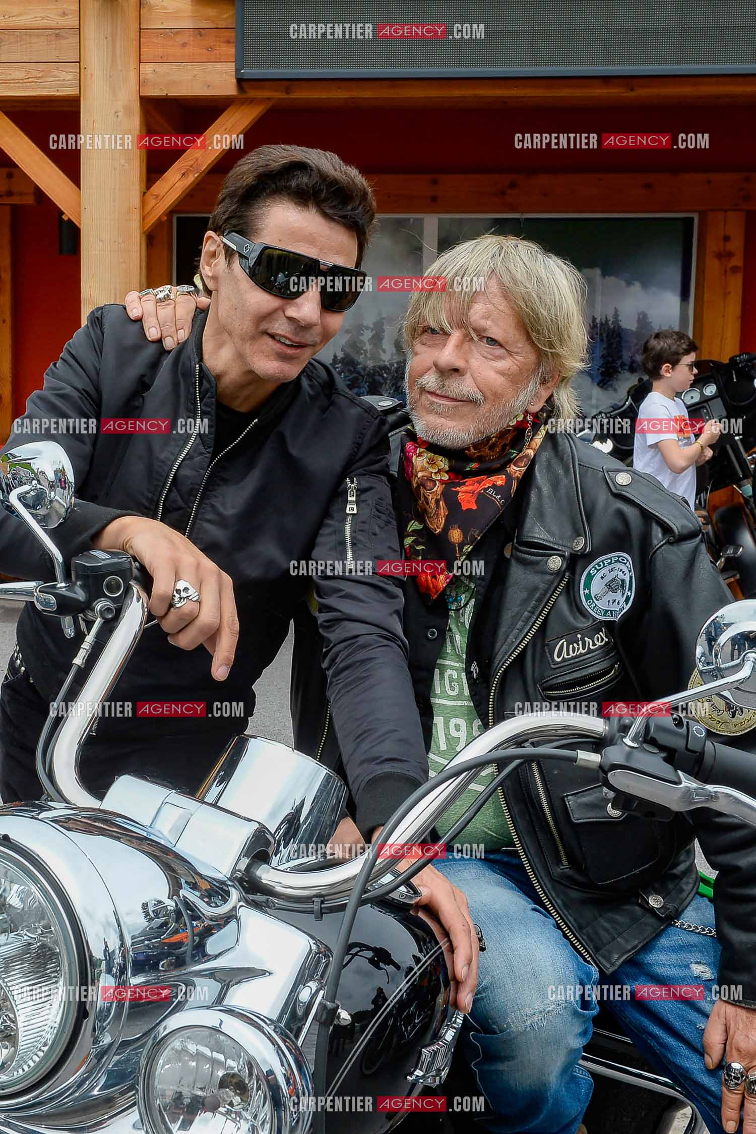 Le chanteur Renaud et son ami Jean-Luc Lahaye présent au festival Motordays à Gérardmer en 2016. (Exclusif )