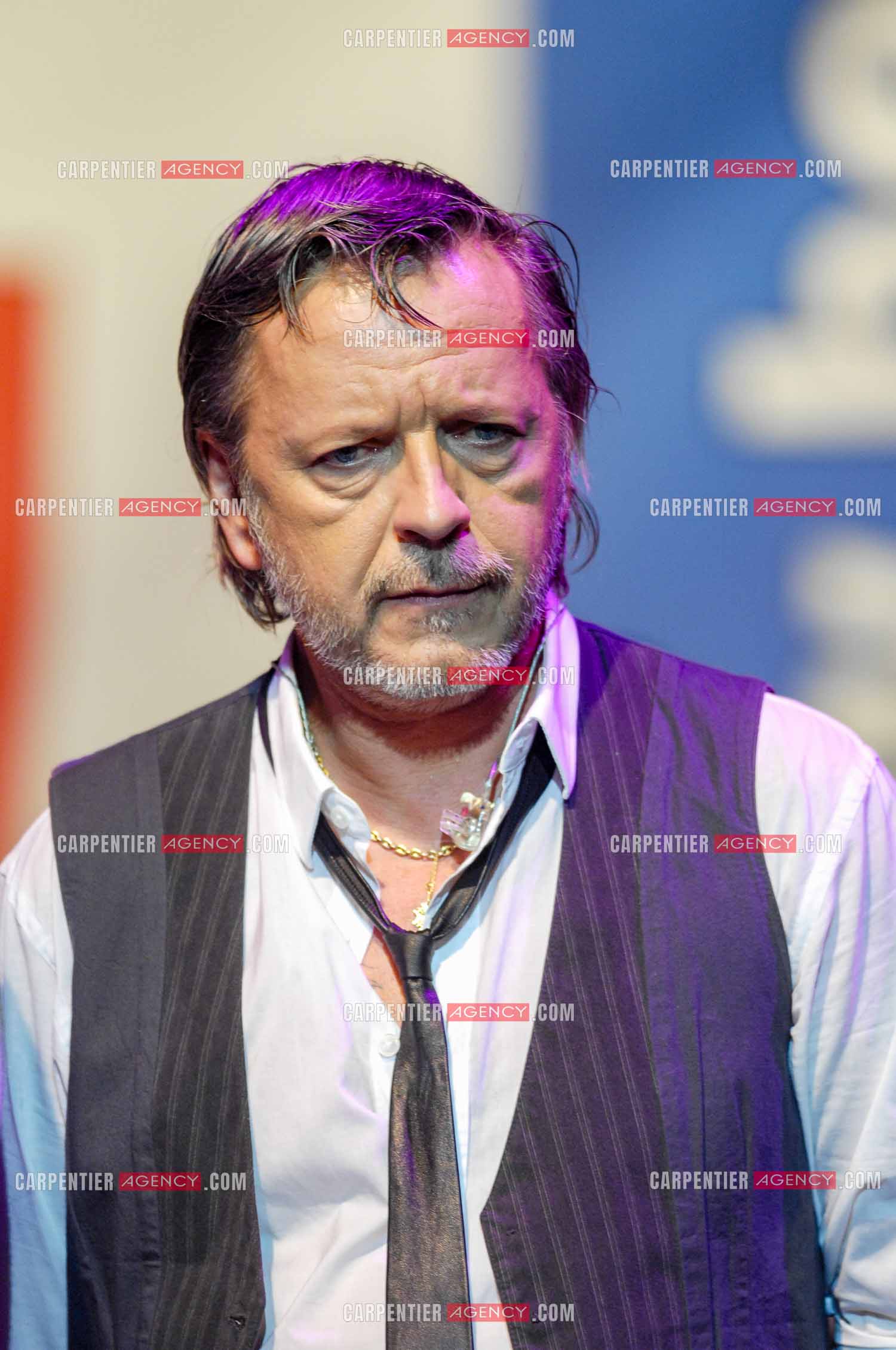 Le chanteur Renaud lors d'un concert de soutien au Zénith de Paris au profit de la libération d'Ingrid Betancourt.