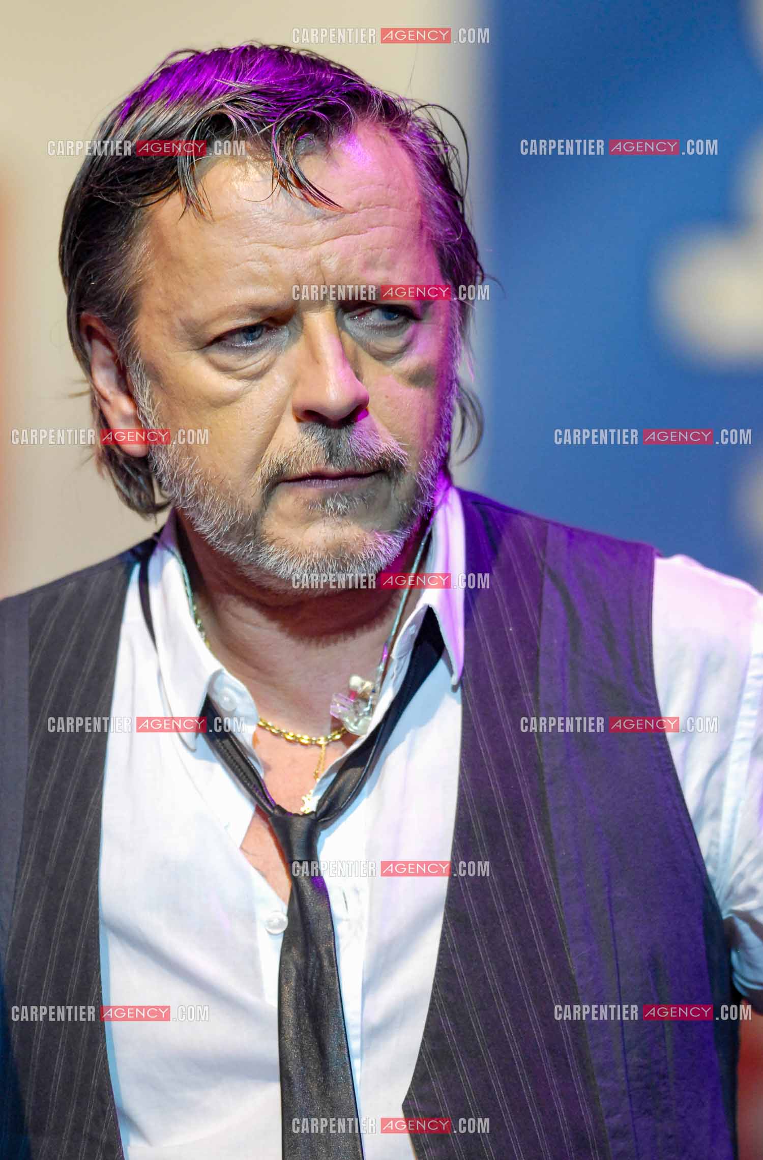 Le chanteur Renaud lors d'un concert de soutien au Zénith de Paris au profit de la libération d'Ingrid Betancourt.
