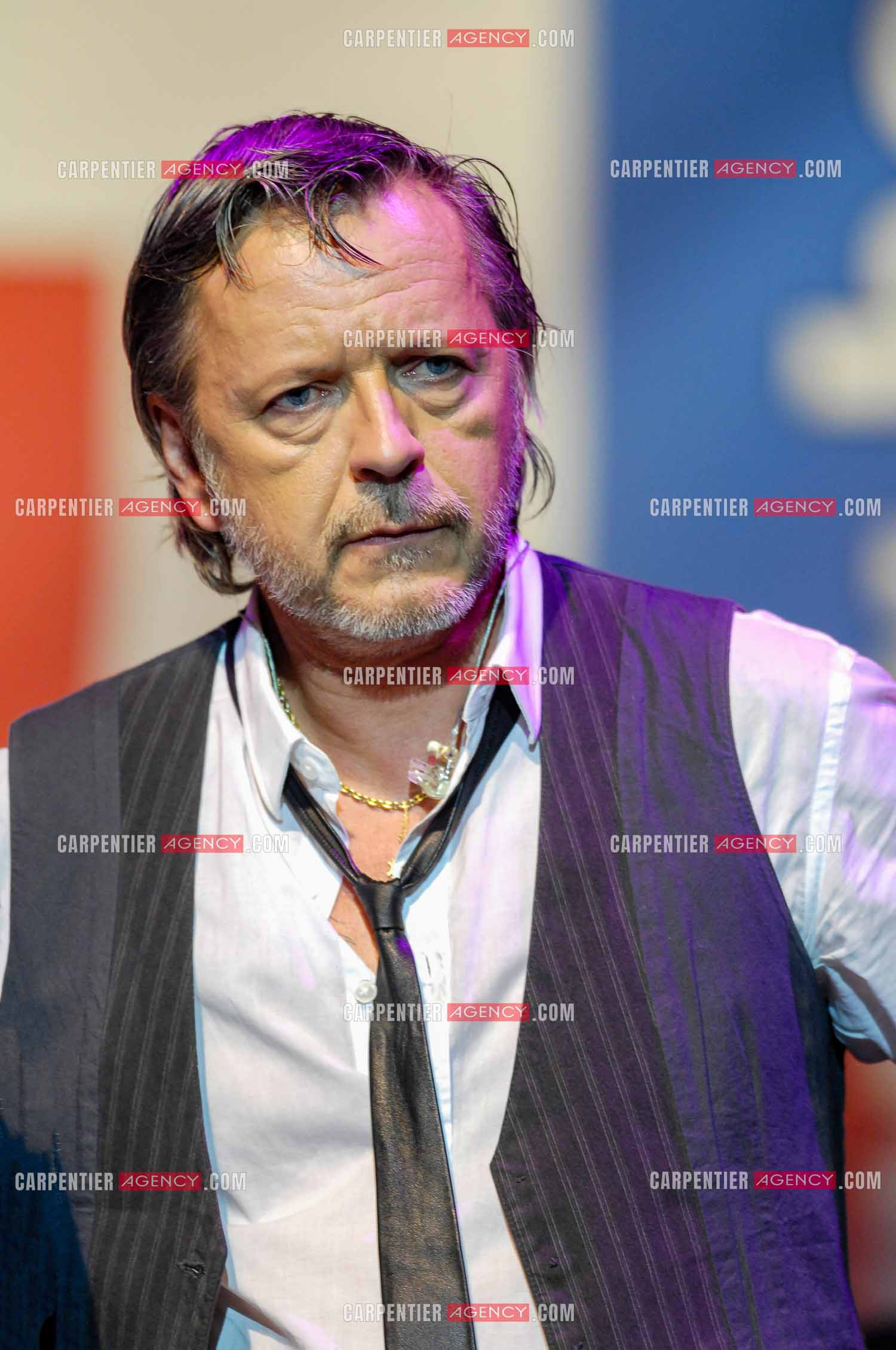 Le chanteur Renaud lors d'un concert de soutien au Zénith de Paris au profit de la libération d'Ingrid Betancourt.