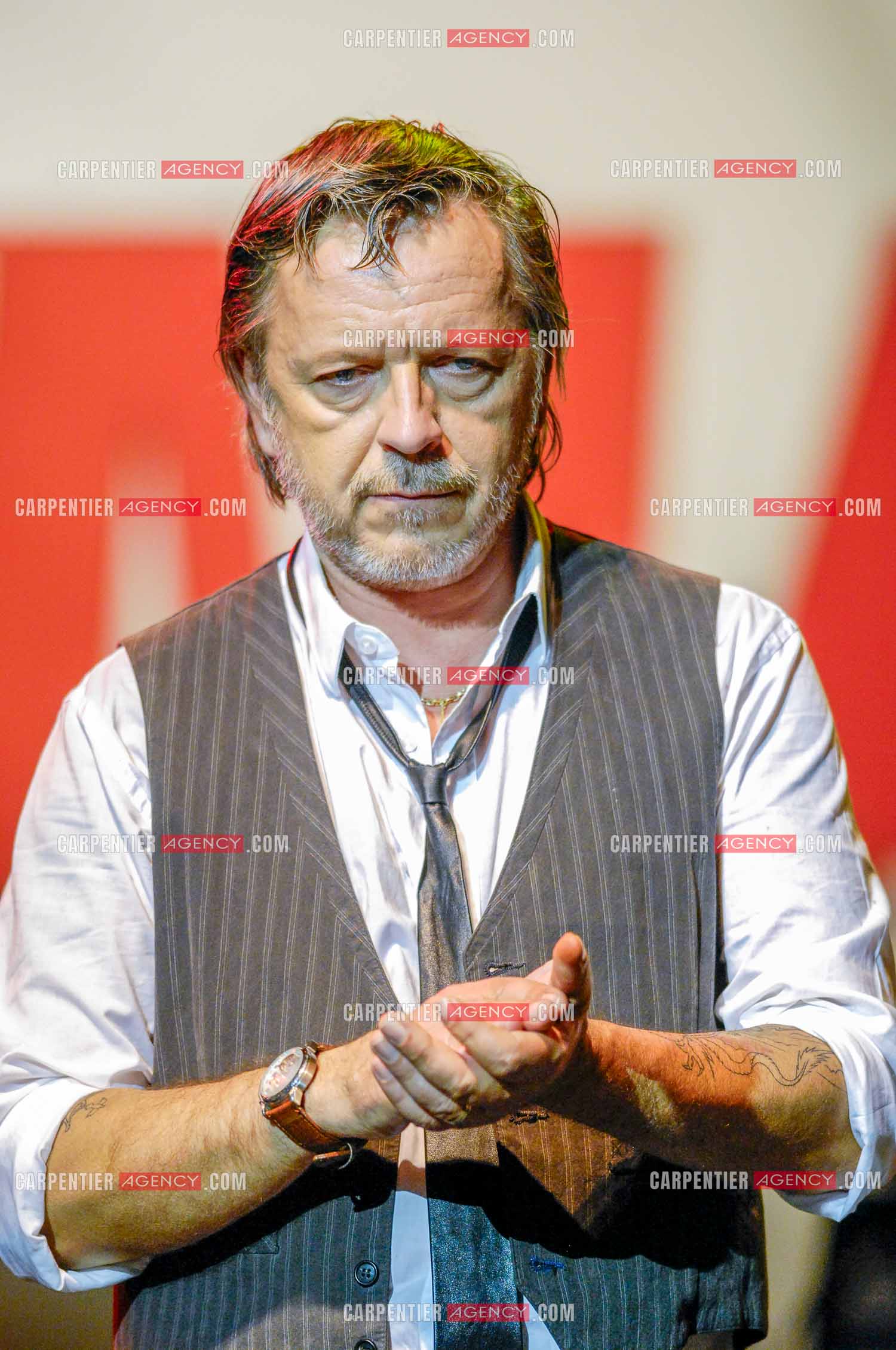 Le chanteur Renaud lors d'un concert de soutien au Zénith de Paris au profit de la libération d'Ingrid Betancourt.