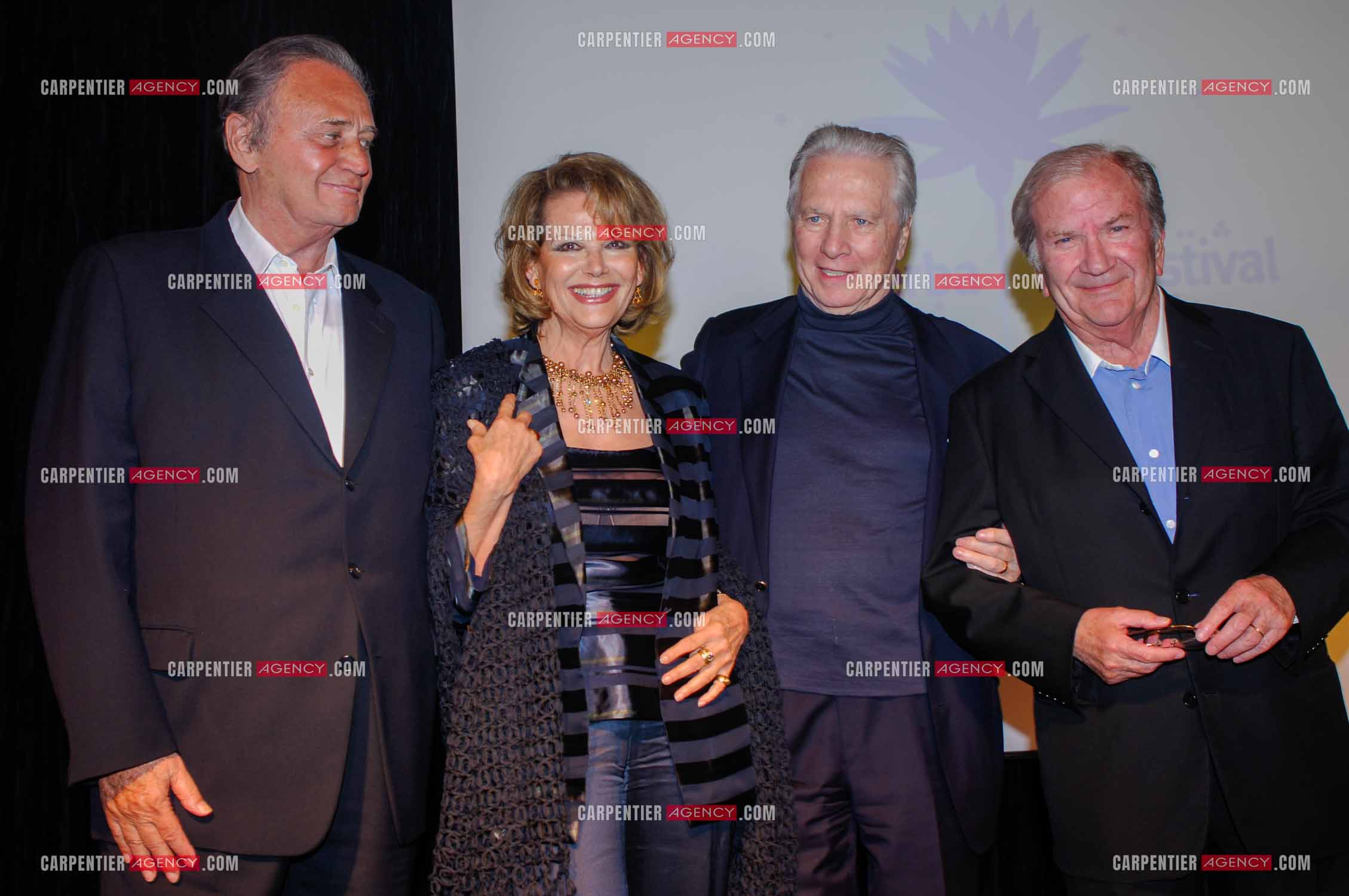 Festival du film à l'hôtel Yadis à Djerba en Tunisie du 28 au 30 Avril 2006. Roger Hanin, Claudia Cardinale, Maurice Jarre et Pierre Mondy.