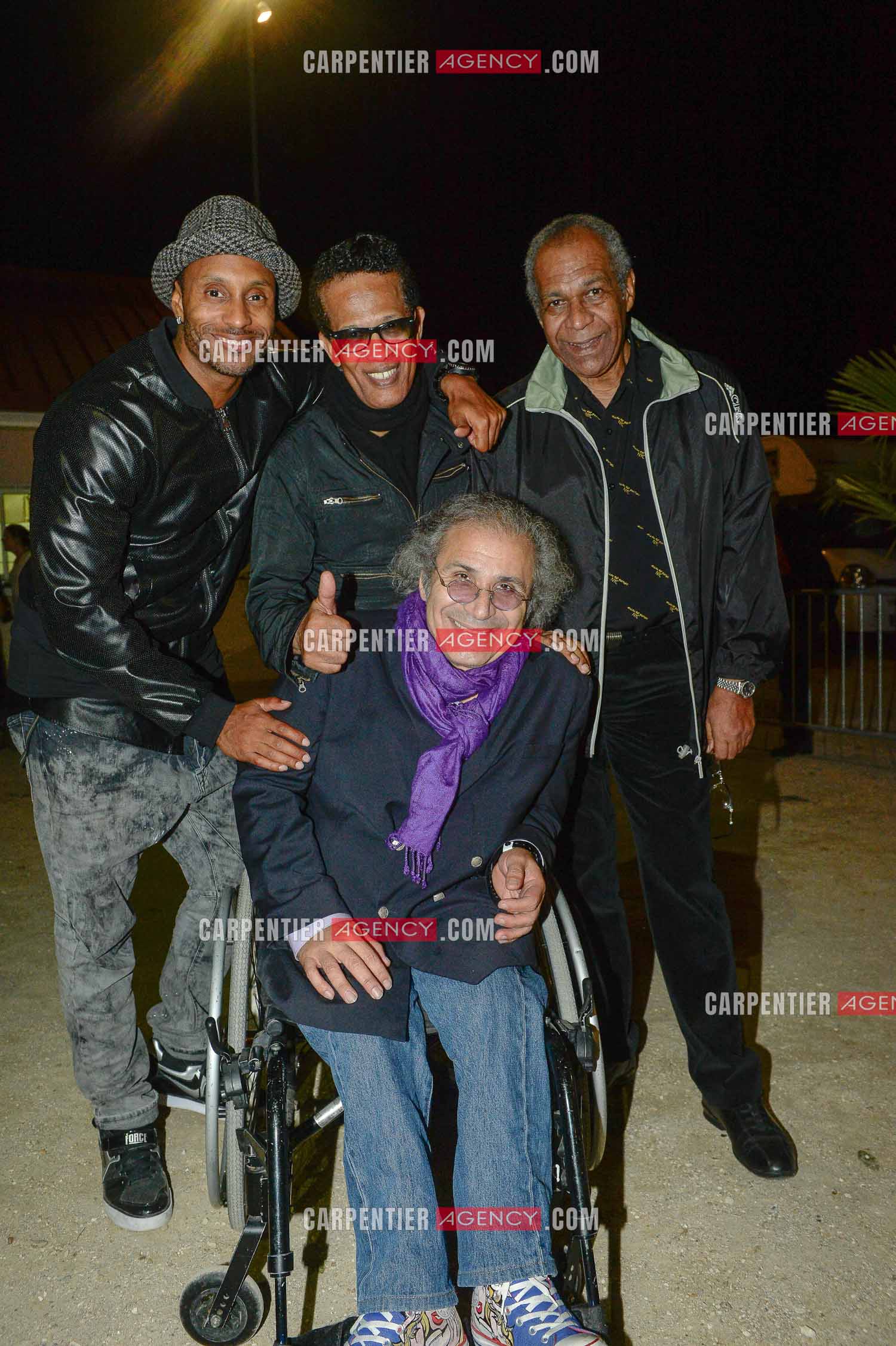 Le trio Vigon Bamy Jay avec Frédéric Zeitoun après un concert à Barbizon.   ( Exclusif )