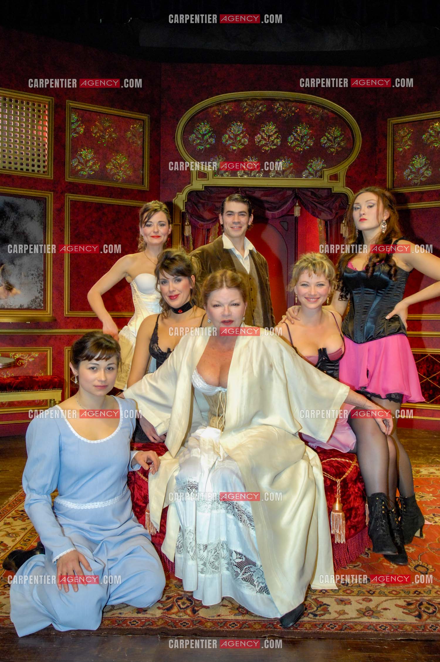 Filage de la pièce “ Les Demoiselles D'Avignon “ de Jaime Salom et les artistes, Catherine Allégret, Christelle Reboul, Laura Presgurvic, Félicien Juttner, Cécile Luciani, Serena Reinaldi et Cécile Bois au théâtre Rive Gauche à Paris.  ( Exclusif )