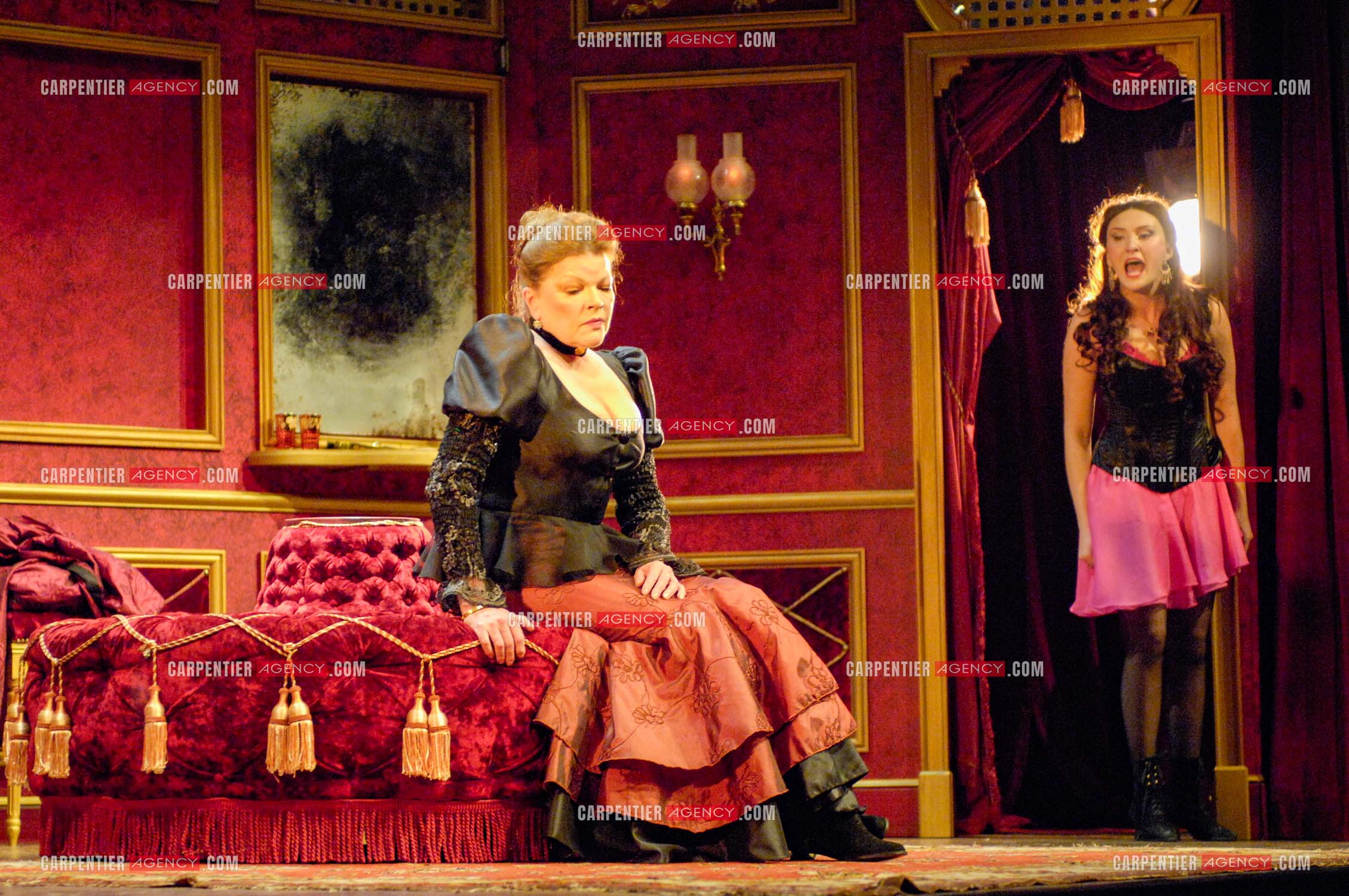 Générale de la pièce “ Les Demoiselles D'Avignon “ de Jaime Salom et les artistes, Catherine Allégret, Christelle Reboul, Laura Presgurvic, Félicien Juttner, Cécile Luciani, Serena Reinaldi et Cécile Bois au théâtre Rive Gauche à Paris le 06 Février 2008.   ( Exclusif )