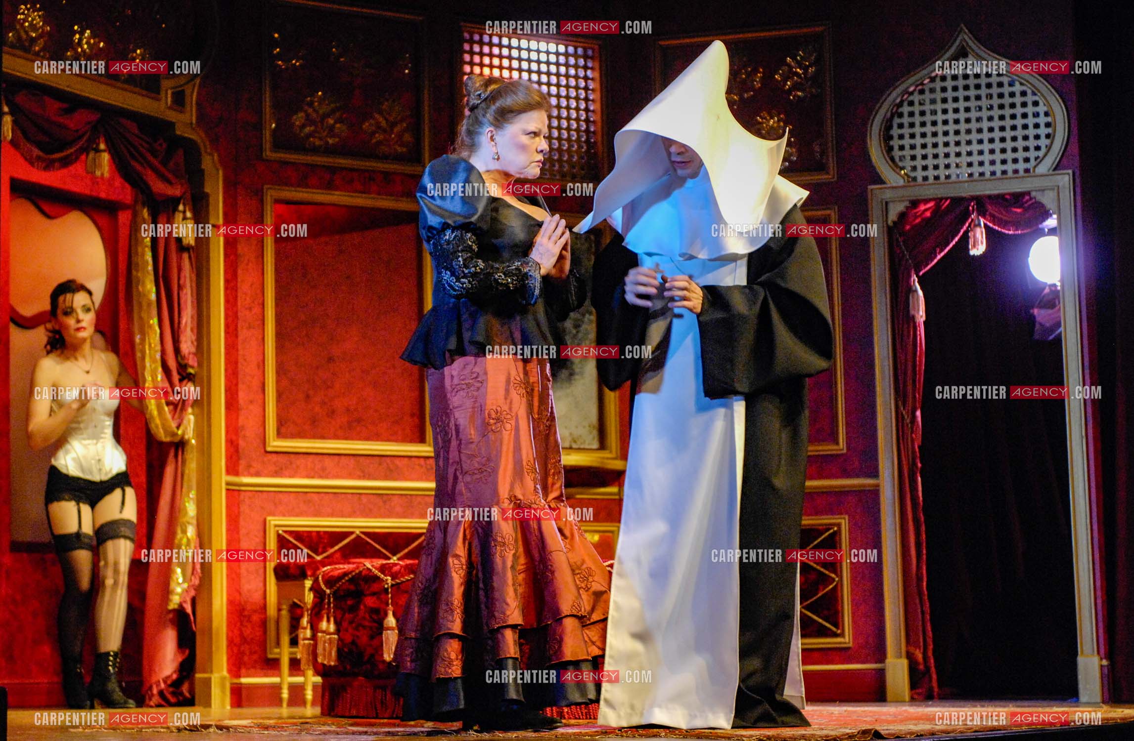 Générale de la pièce “ Les Demoiselles D'Avignon “ de Jaime Salom et les artistes, Catherine Allégret, Christelle Reboul, Laura Presgurvic, Félicien Juttner, Cécile Luciani, Serena Reinaldi et Cécile Bois au théâtre Rive Gauche à Paris le 06 Février 2008.   ( Exclusif )