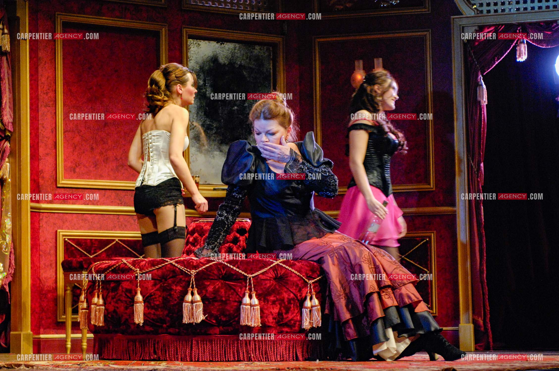 Générale de la pièce “ Les Demoiselles D'Avignon “ de Jaime Salom et les artistes, Catherine Allégret, Christelle Reboul, Laura Presgurvic, Félicien Juttner, Cécile Luciani, Serena Reinaldi et Cécile Bois au théâtre Rive Gauche à Paris le 06 Février 2008.   ( Exclusif )