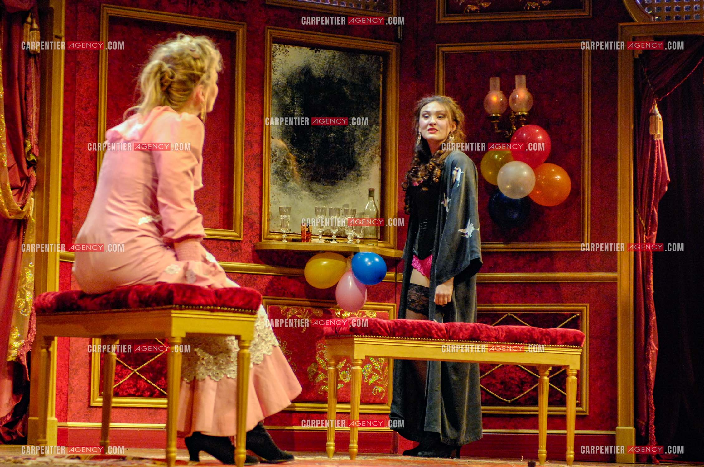 Générale de la pièce “ Les Demoiselles D'Avignon “ de Jaime Salom et les artistes, Catherine Allégret, Christelle Reboul, Laura Presgurvic, Félicien Juttner, Cécile Luciani, Serena Reinaldi et Cécile Bois au théâtre Rive Gauche à Paris le 06 Février 2008.   ( Exclusif )