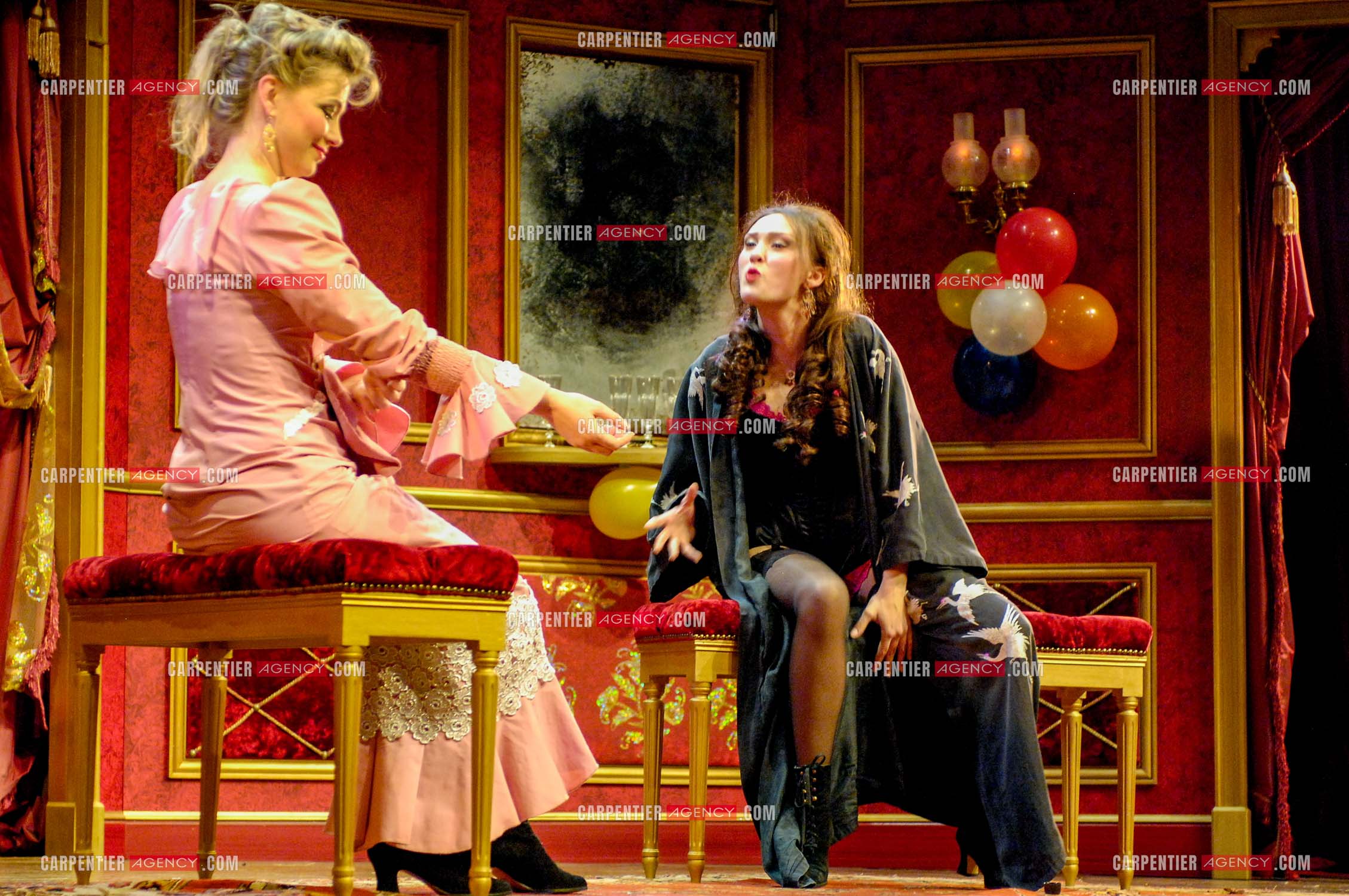 Générale de la pièce “ Les Demoiselles D'Avignon “ de Jaime Salom et les artistes, Catherine Allégret, Christelle Reboul, Laura Presgurvic, Félicien Juttner, Cécile Luciani, Serena Reinaldi et Cécile Bois au théâtre Rive Gauche à Paris le 06 Février 2008.   ( Exclusif )