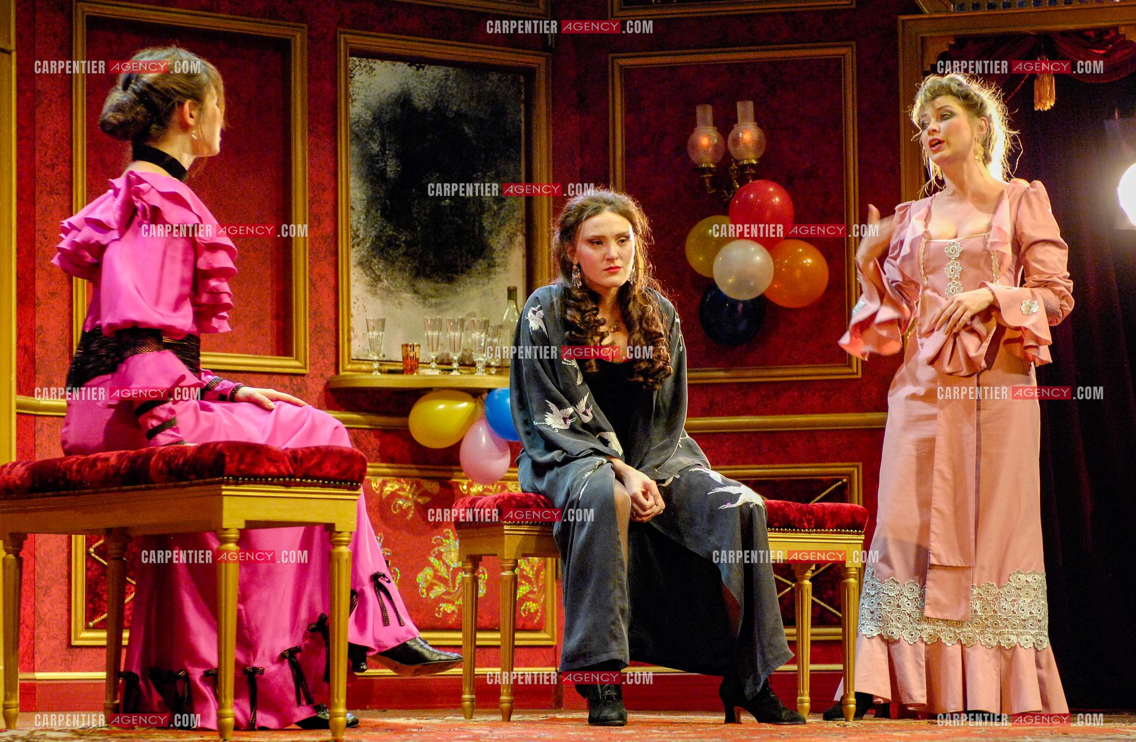 Générale de la pièce “ Les Demoiselles D'Avignon “ de Jaime Salom et les artistes, Catherine Allégret, Christelle Reboul, Laura Presgurvic, Félicien Juttner, Cécile Luciani, Serena Reinaldi et Cécile Bois au théâtre Rive Gauche à Paris le 06 Février 2008.   ( Exclusif )