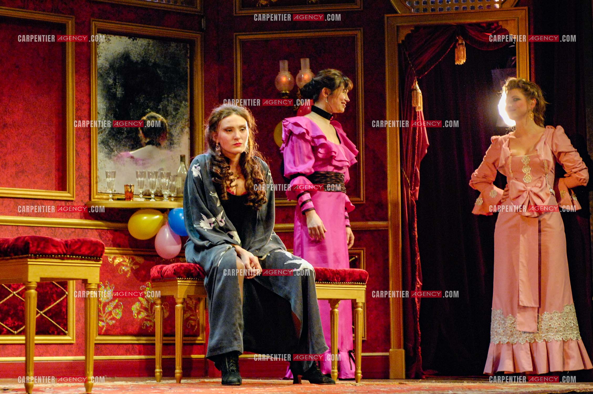 Générale de la pièce “ Les Demoiselles D'Avignon “ de Jaime Salom et les artistes, Catherine Allégret, Christelle Reboul, Laura Presgurvic, Félicien Juttner, Cécile Luciani, Serena Reinaldi et Cécile Bois au théâtre Rive Gauche à Paris le 06 Février 2008.   ( Exclusif )