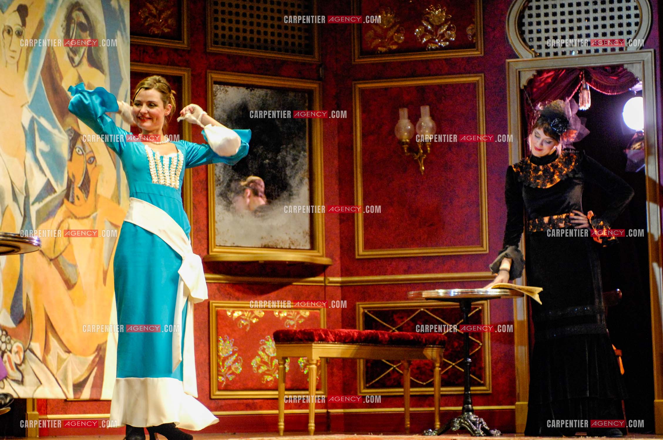 Générale de la pièce “ Les Demoiselles D'Avignon “ de Jaime Salom et les artistes, Catherine Allégret, Christelle Reboul, Laura Presgurvic, Félicien Juttner, Cécile Luciani, Serena Reinaldi et Cécile Bois au théâtre Rive Gauche à Paris le 06 Février 2008.   ( Exclusif )