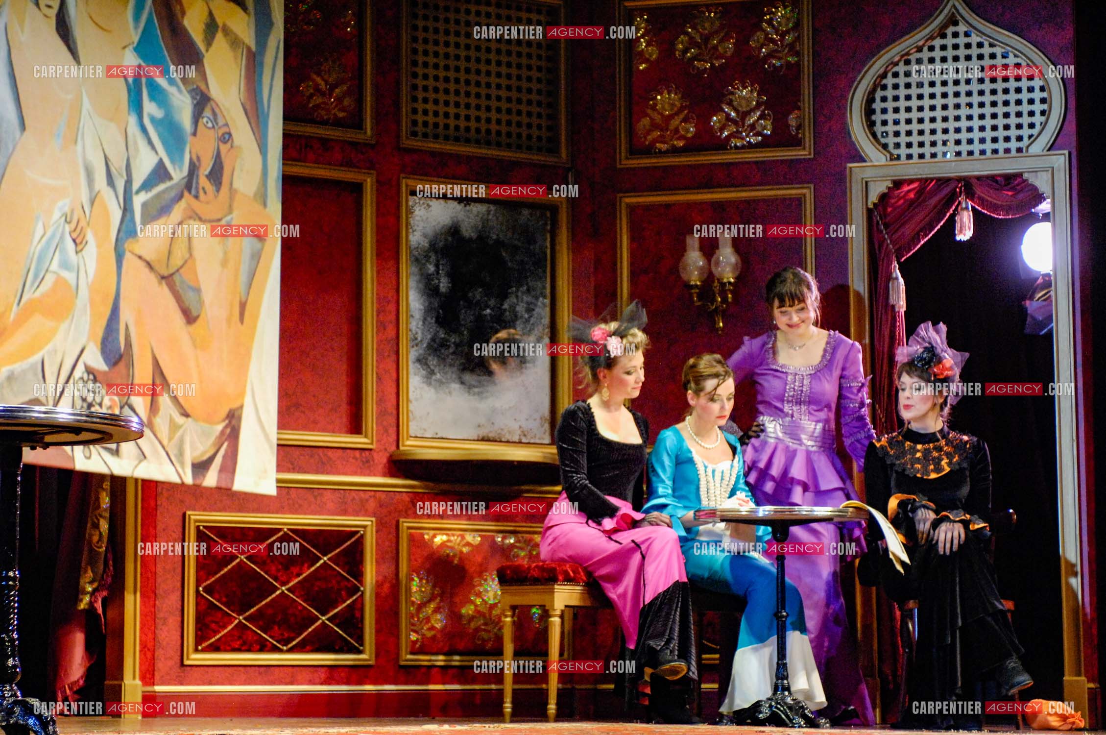 Générale de la pièce “ Les Demoiselles D'Avignon “ de Jaime Salom et les artistes, Catherine Allégret, Christelle Reboul, Laura Presgurvic, Félicien Juttner, Cécile Luciani, Serena Reinaldi et Cécile Bois au théâtre Rive Gauche à Paris le 06 Février 2008.   ( Exclusif )