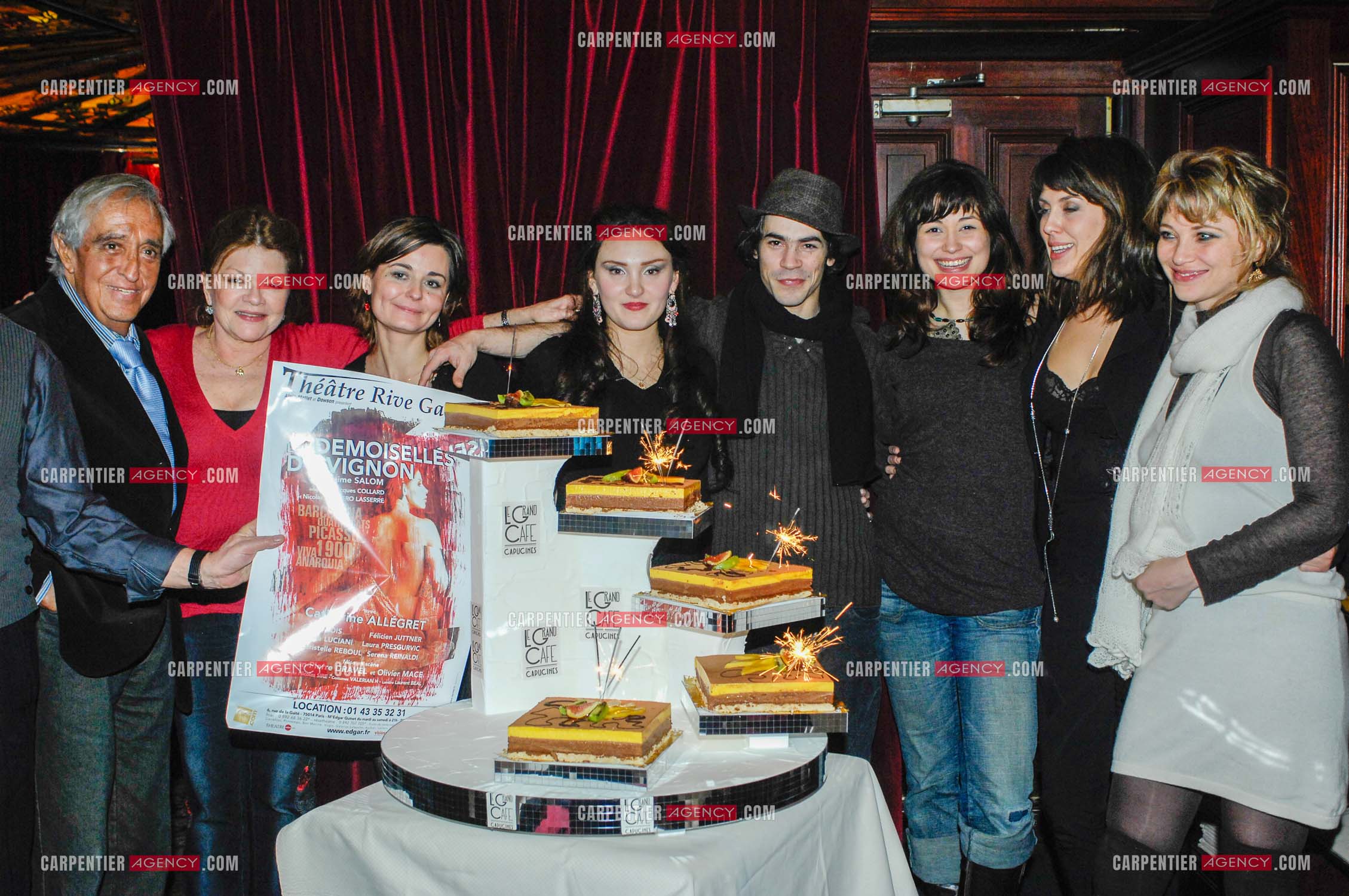 Générale de la pièce “ Les Demoiselles D'Avignon “ de Jaime Salom et les artistes, Catherine Allégret, Christelle Reboul, Laura Presgurvic, Félicien Juttner, Cecile Luciani, Serena Reinaldi et Cécile Bois au théâtre Rive Gauche à Paris le 06 Février 2008.   ( Exclusif )