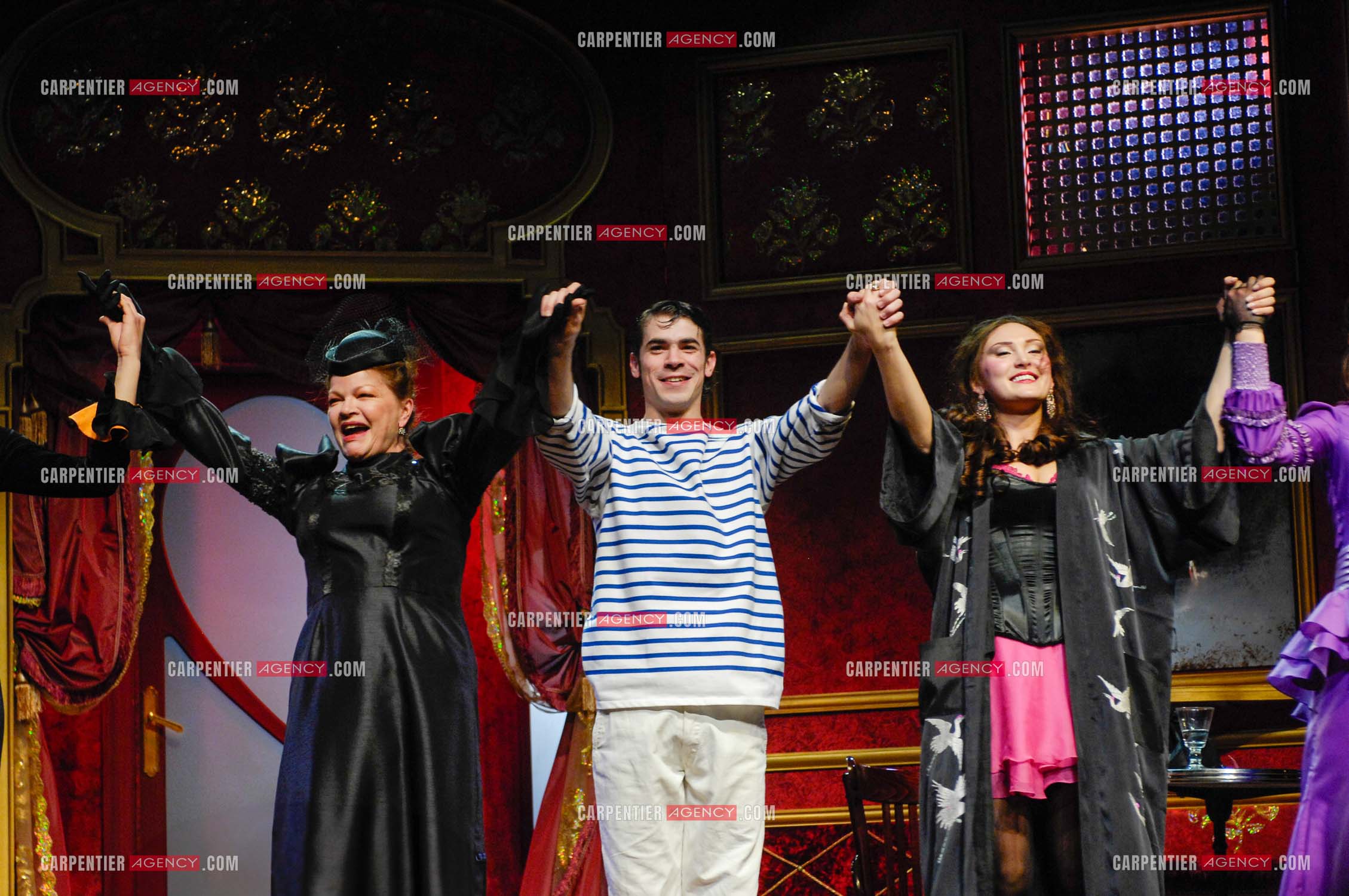 La pièce “ Les Demoiselles D'Avignon “ de Jaime Salom et les artistes, Catherine Allégret, Christelle Reboul, Laura Presgurvic, Félicien Juttner, Cecile Luciani, Serena Reinaldi et Cécile Bois au théâtre Rive Gauche à Paris le 09 Février 2008.  ( Exclusif )