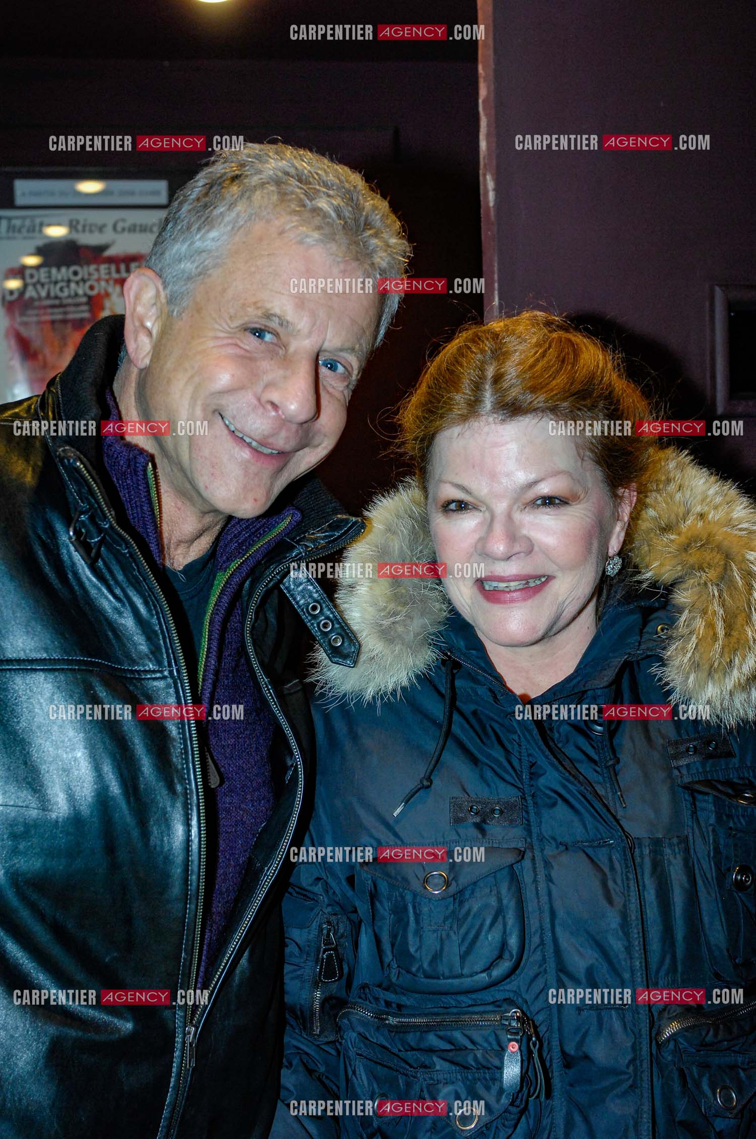 Générale de la pièce “ Les Demoiselles D'Avignon “ de Jaime Salom au théâtre Rive Gauche à Paris le 06 Février 2008. Dans les loges, l'actrice Catherine Allégret et l'acteur Georges Beller.   ( Exclusif )