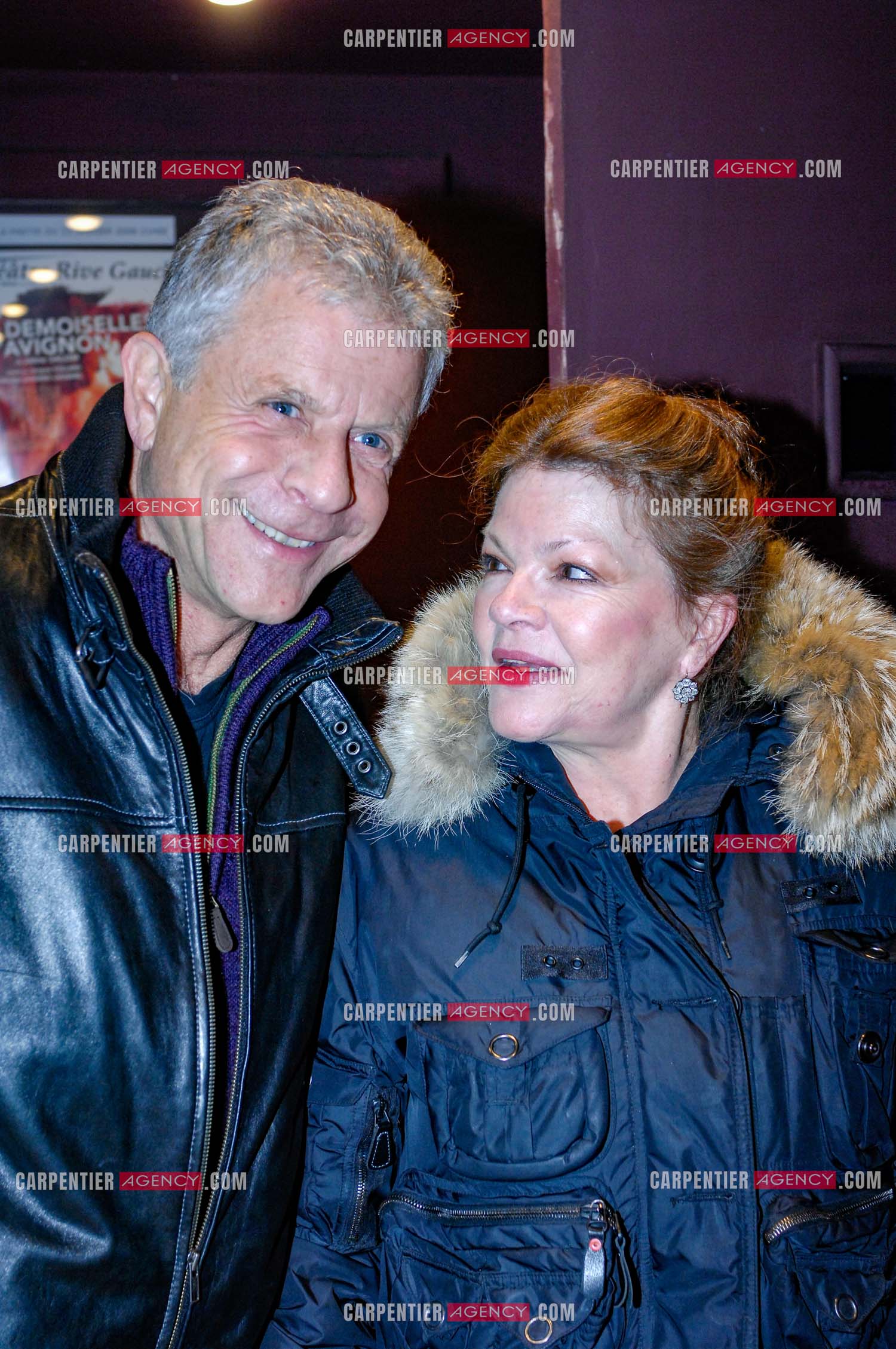 Générale de la pièce “ Les Demoiselles D'Avignon “ de Jaime Salom au théâtre Rive Gauche à Paris le 06 Février 2008. Dans les loges, l'actrice Catherine Allégret et l'acteur Georges Beller.   ( Exclusif )