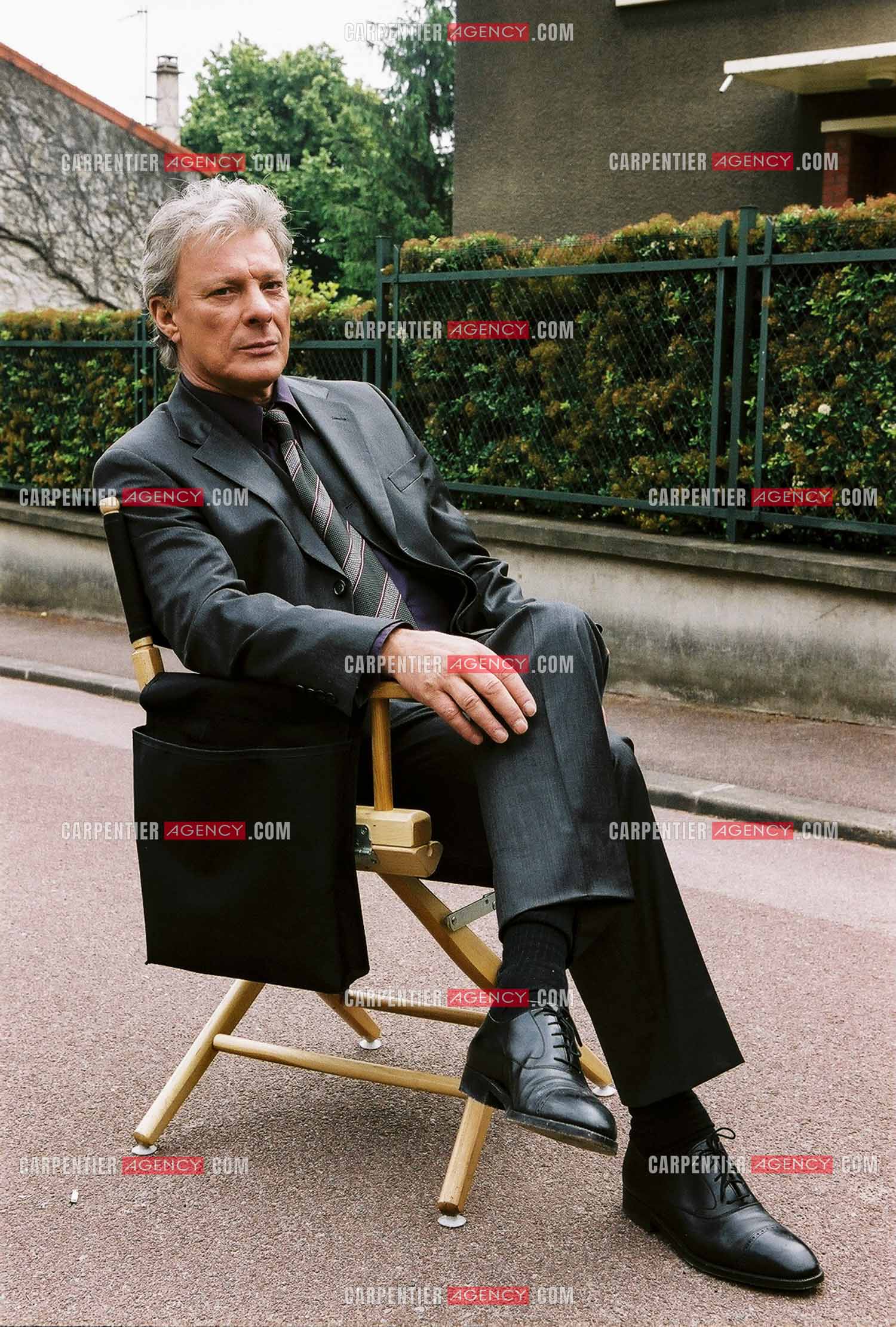 Le chanteur Herbert Léonard lors du tournage d'un épisode de la série Navarro “La mort un dimanche“ en 2006.    ( Exclusif )