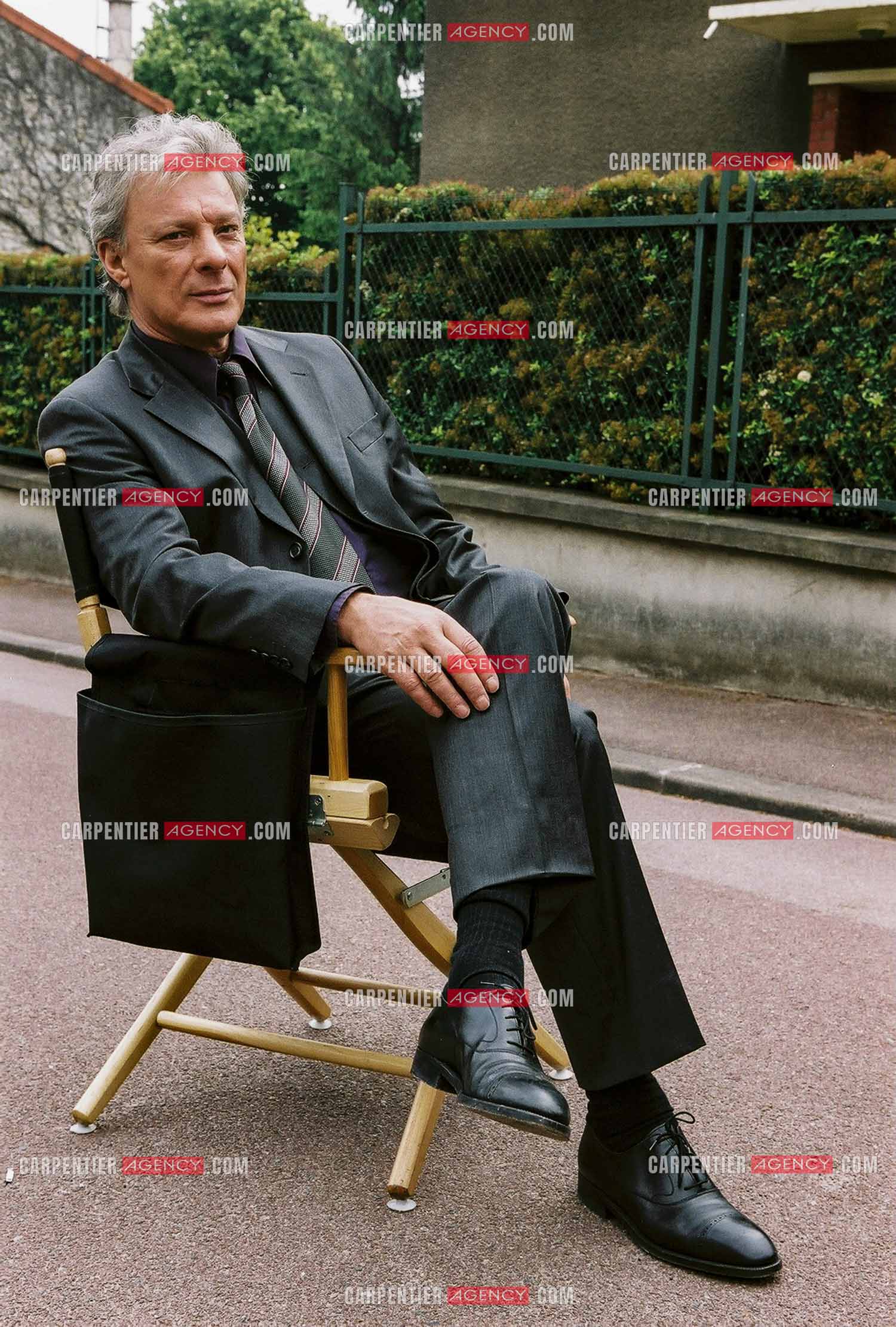 Le chanteur Herbert Léonard lors du tournage d'un épisode de la série Navarro “La mort un dimanche“ en 2006.    ( Exclusif )