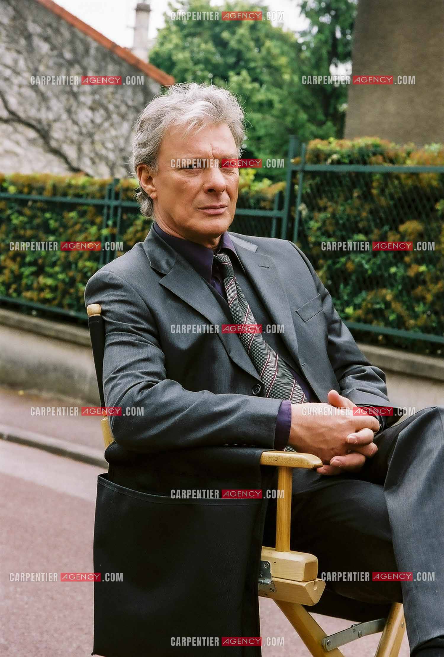 Le chanteur Herbert Léonard lors du tournage d'un épisode de la série Navarro “La mort un dimanche“ en 2006.    ( Exclusif )