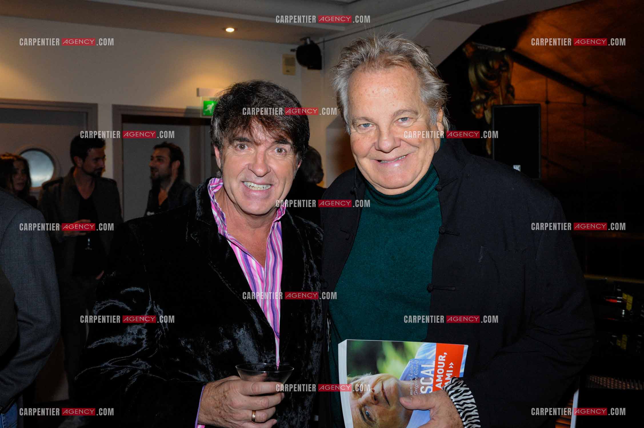 Sortie du livre sur l'animateur Pascal Sevran au Trianon à Paris. Le livre " PASCAL MON AMOUR, MON AMI “ signé des deux auteurs Grégoire Colard et Dominique Lozac'h paru aux éditions Flammarion. L'auteur Grégoire Colard et Massimo Gargia.                      ( Exclusif )