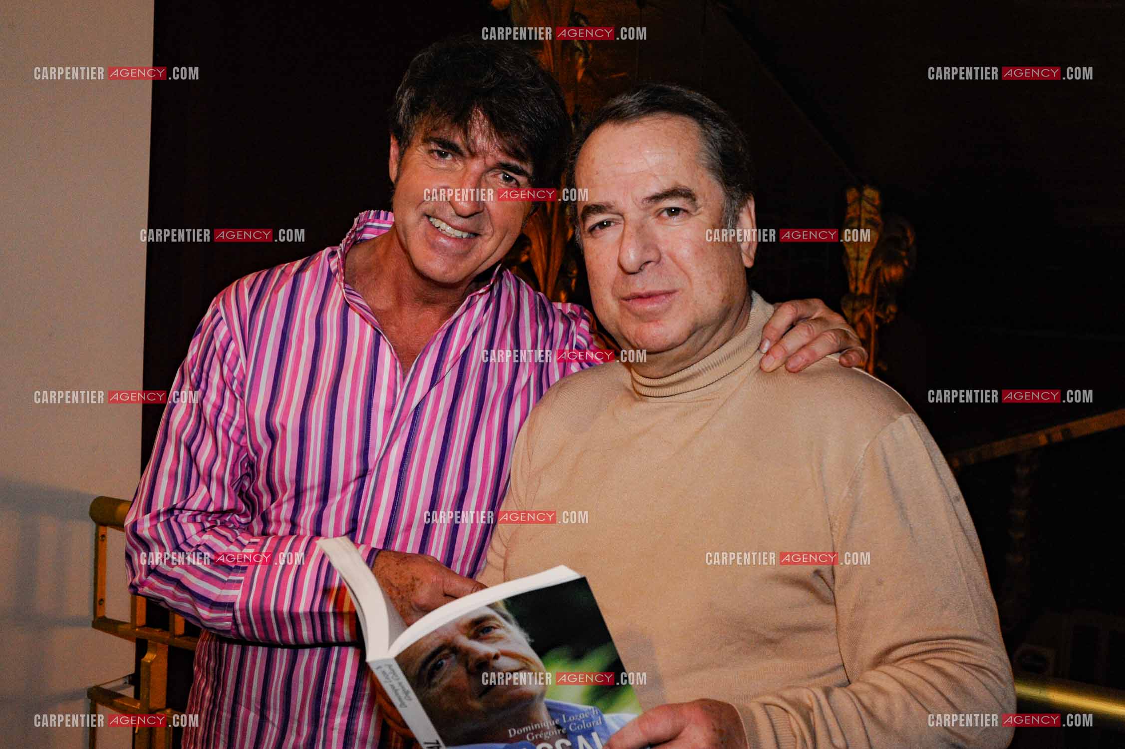 Sortie du livre sur l'animateur Pascal Sevran au Trianon à Paris. Le livre " PASCAL MON AMOUR, MON AMI “ signé des deux auteurs Grégoire Colard et Dominique Lozac'h paru aux éditions Flammarion. Les auteurs Grégoire Colard et Paul-Loup Sulitzer.                      ( Exclusif )