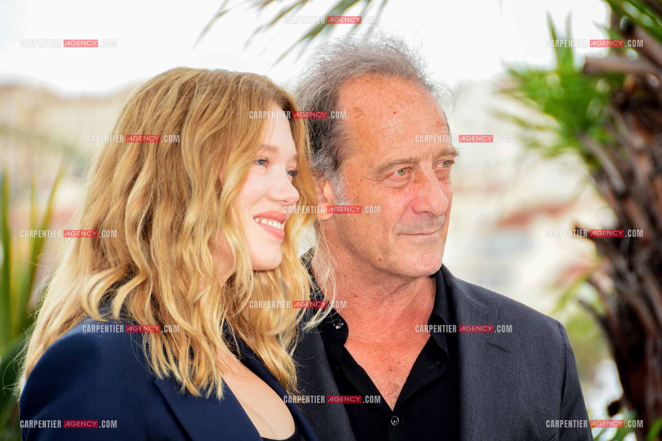 Ouverture du  77ème Festival de Cannes du 14 au 25 mai 2024. L'actrice Léa Seydoux et l'acteur Vincent Lindon au photocall.