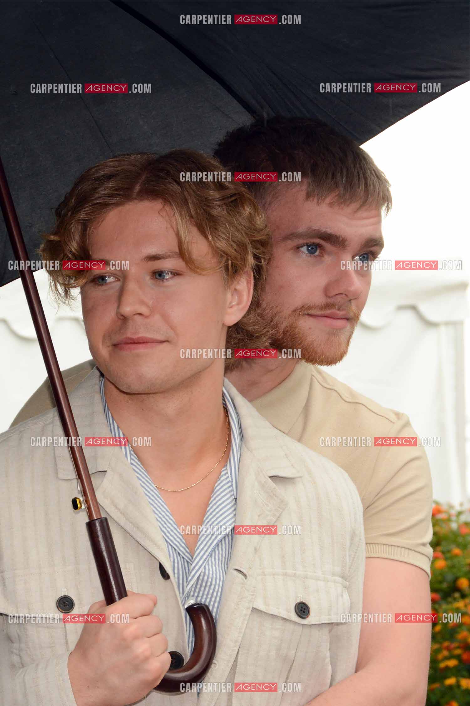 Ouverture du  77ème Festival de Cannes du 14 au 25 mai 2024. Les acteurs Águst Wigum et Baldur Einarsson lors du photocall.