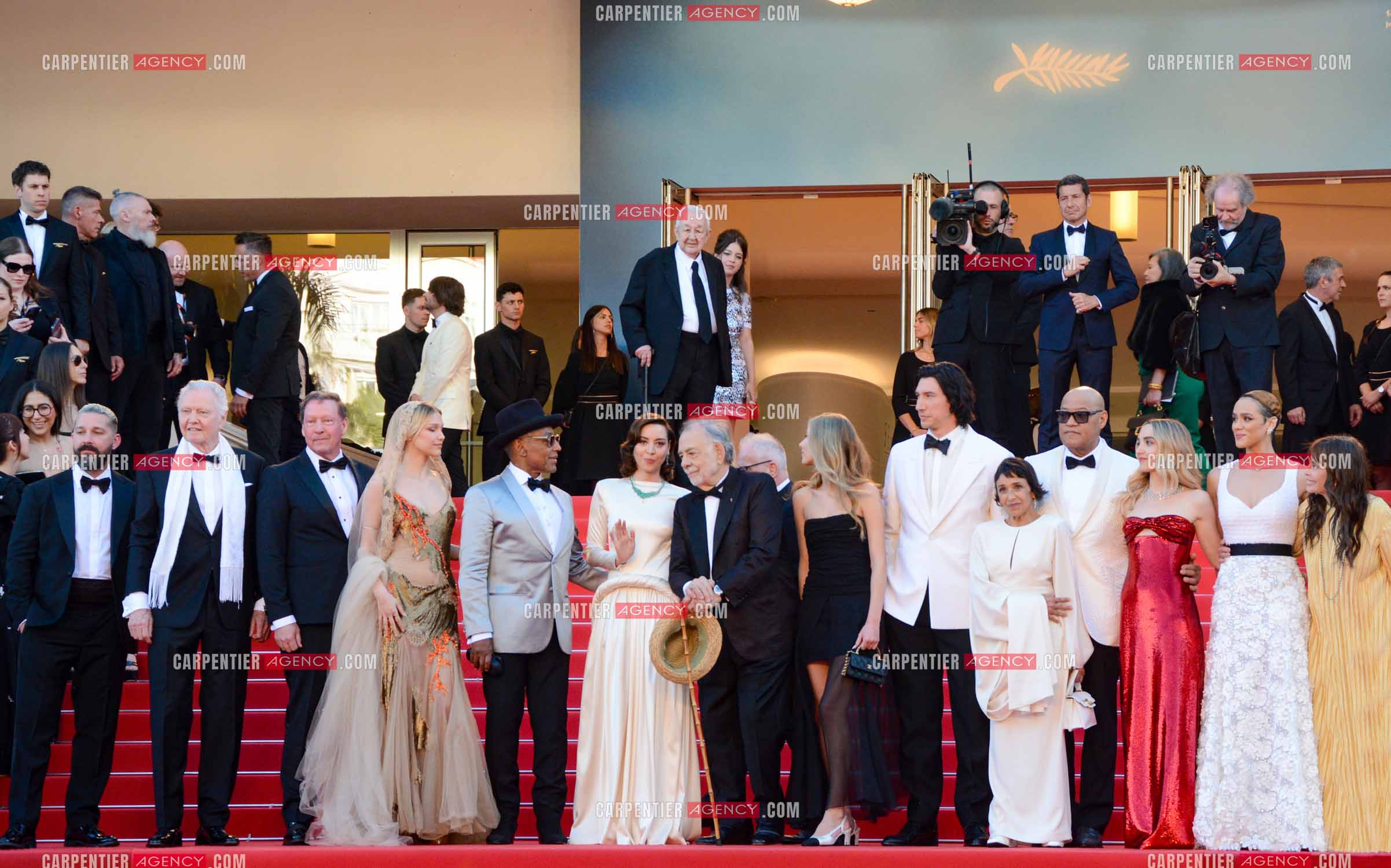 Festival de Cannes 2024. 77e édition du 14 au 25 Mai 2024. Jon Voight, Shia LaBeouf, Nathalie Emmanuel, Chloe Fineman, Grace VanderWaal, Romy Croquet, Laurence Fishburne, Francis Ford Coppola, Giancarlo Esposito, D. B. Sweeney, Talia Shire, Adam Driver  pour la projection du film “ Megalopolis “.