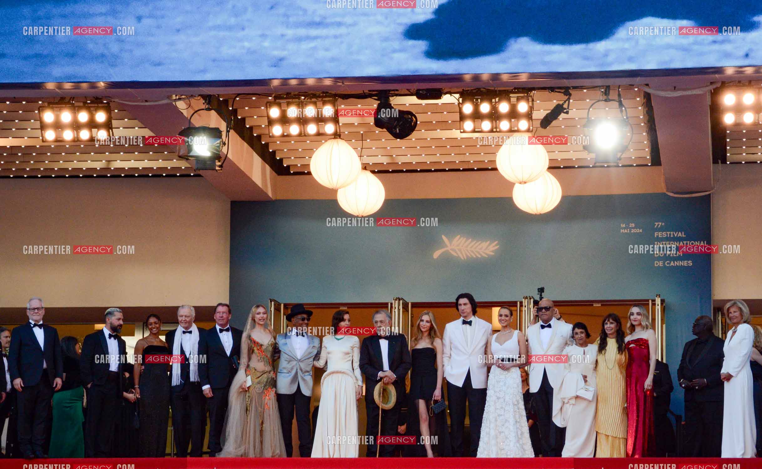 Festival de Cannes 2024. 77e édition du 14 au 25 Mai 2024. Jon Voight, Shia LaBeouf, Nathalie Emmanuel, Chloe Fineman, Grace VanderWaal, Romy Croquet, Laurence Fishburne, Francis Ford Coppola, Giancarlo Esposito, D. B. Sweeney, Talia Shire, Adam Driver  pour la projection du film “ Megalopolis “.