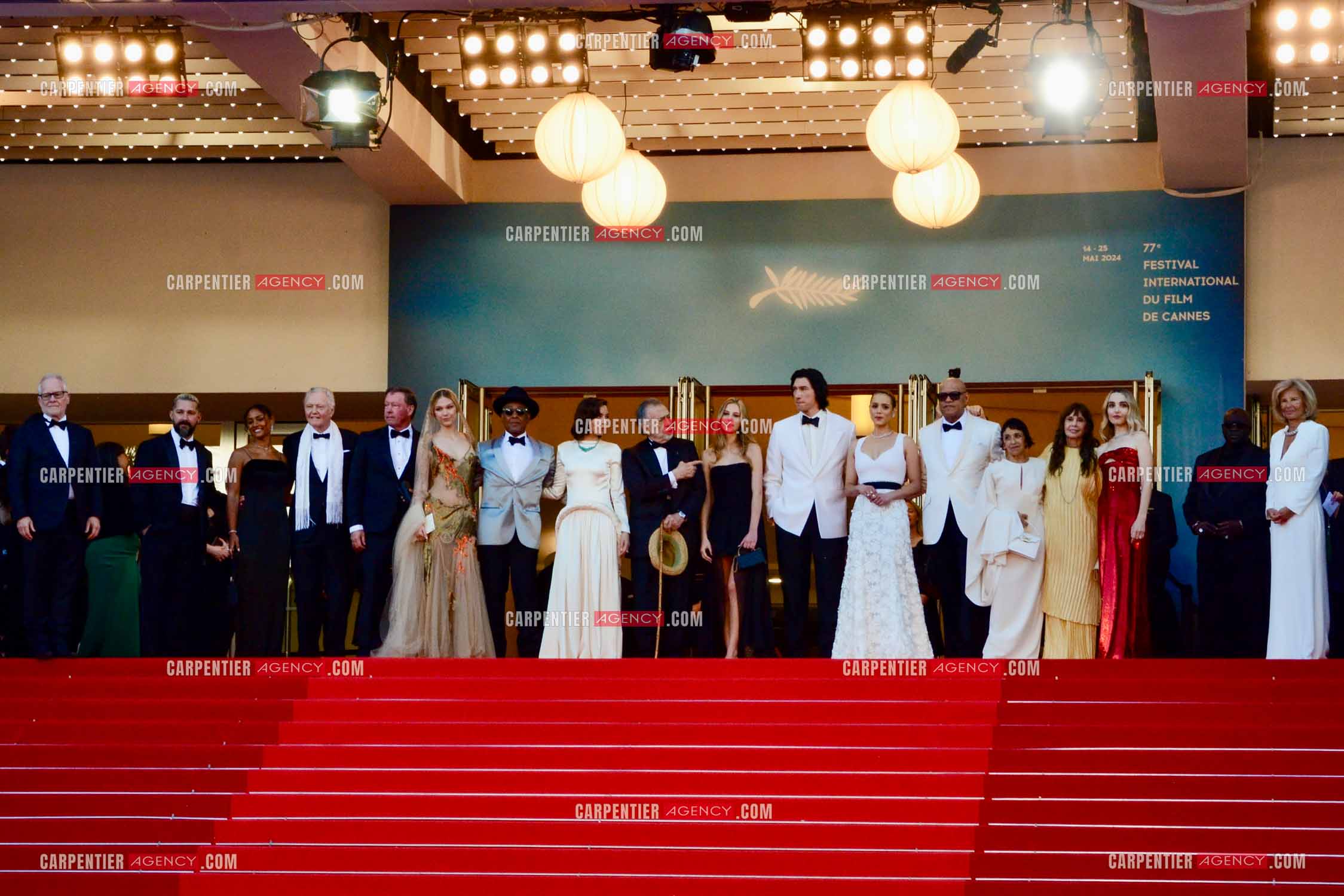 Festival de Cannes 2024. 77e édition du 14 au 25 Mai 2024. Jon Voight, Shia LaBeouf, Nathalie Emmanuel, Chloe Fineman, Grace VanderWaal, Romy Croquet, Laurence Fishburne, Francis Ford Coppola, Giancarlo Esposito, D. B. Sweeney, Talia Shire, Adam Driver  pour la projection du film “ Megalopolis “.