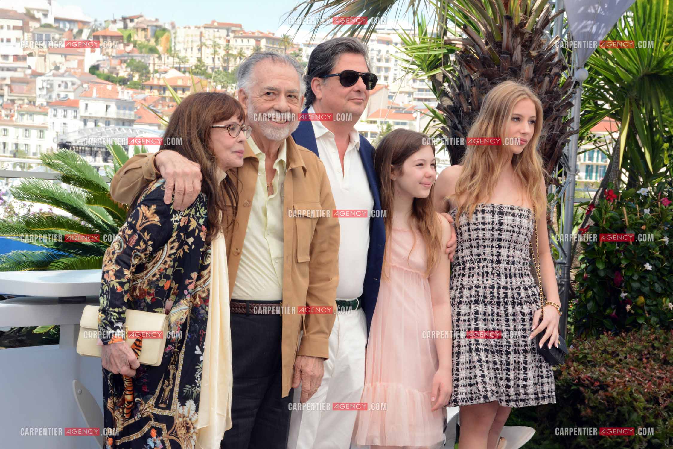 Festival de Cannes 2024. 77e édition du 14 au 25 Mai 2024. Talia Shire, Francis Ford Coppola, Roman Coppola, Cosima Mars et Romy Croquet pour la projection du film “ Megalopolis “.