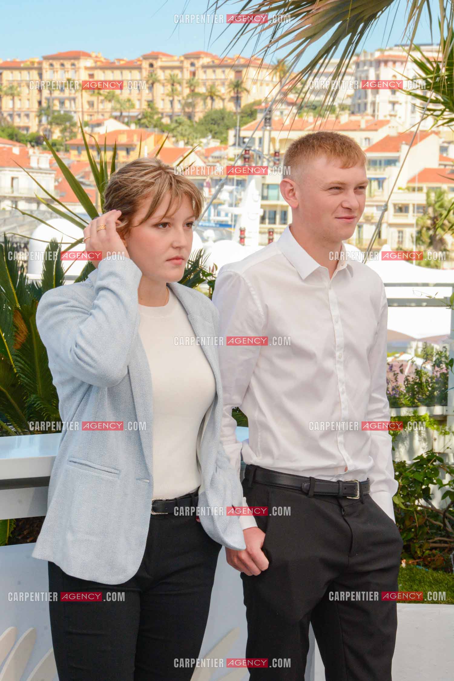Festival de Cannes 2024. 77e édition du 14 au 25 Mai 2024. Photocall du film " Vingt Dieux ".  Maïwene Barthelemy et Clément Faveau.