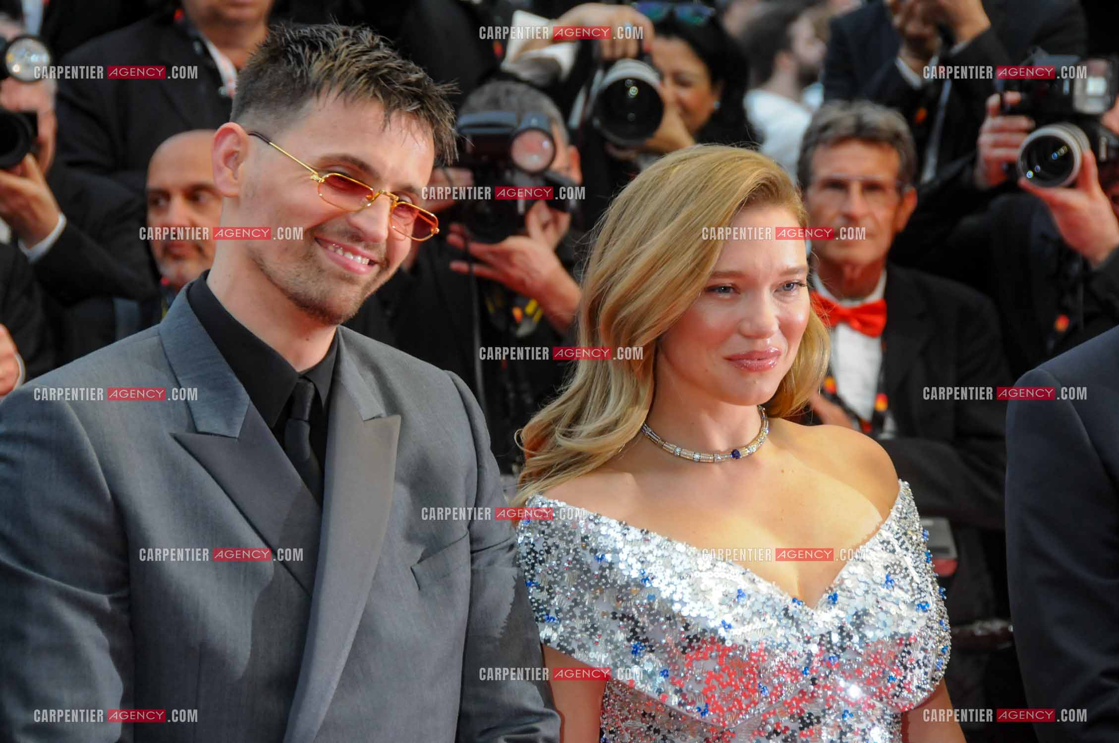 Festival de Cannes 2024. 77e édition du 14 au 25 Mai 2024. Montée des marches du film “ Le deuxième acte “ pour la cérémonie d’ouverture. L'acteur Raphaël Quenard et l'actrice Léa Seydoux.