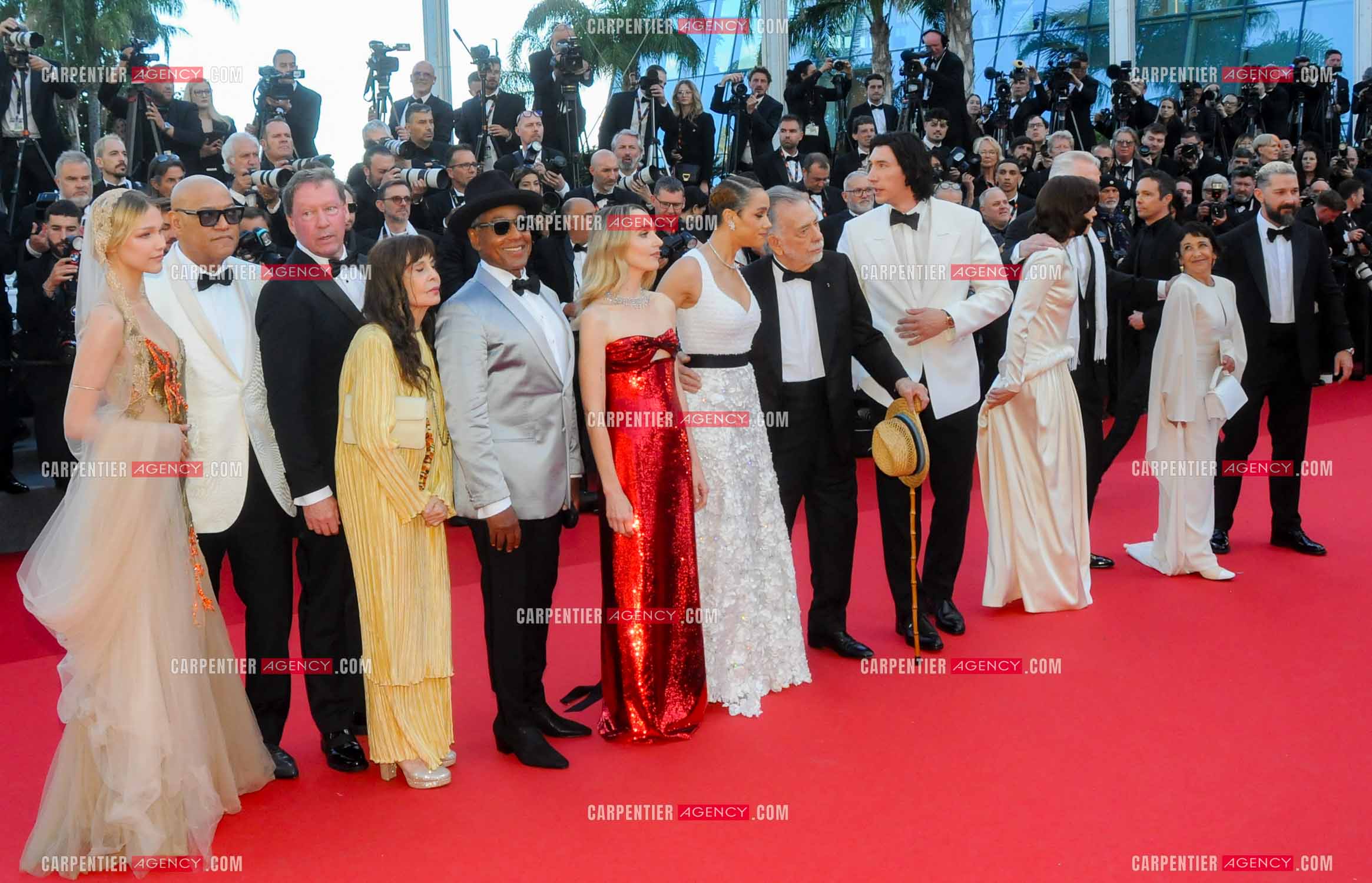 Festival de Cannes 2024. 77e édition du 14 au 25 Mai 2024. Jon Voight, Shia LaBeouf, Nathalie Emmanuel, Chloe Fineman, Grace VanderWaal, Romy Croquet, Laurence Fishburne, Francis Ford Coppola, Giancarlo Esposito, D. B. Sweeney, Talia Shire, Adam Driver  pour la projection du film “ Megalopolis “.