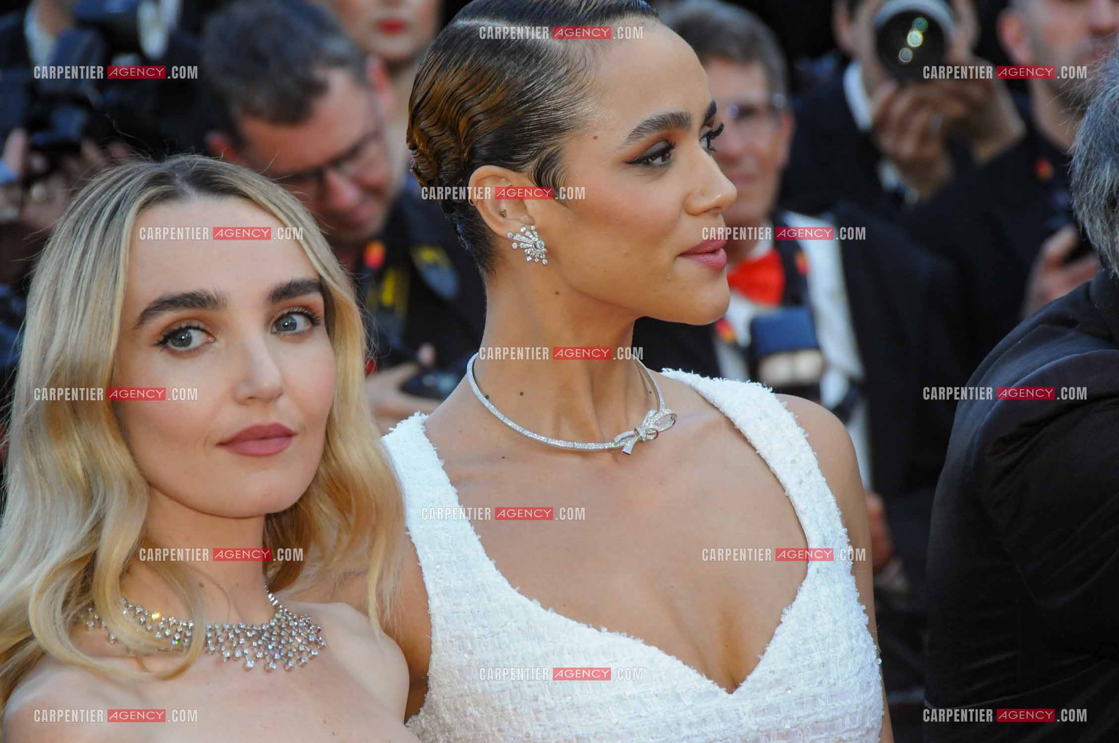 Festival de Cannes 2024. 77e édition du 14 au 25 Mai 2024. L'actrice Nathalie Emmanuel et Chloe Fineman pour la projection du film “ Megalopolis “.