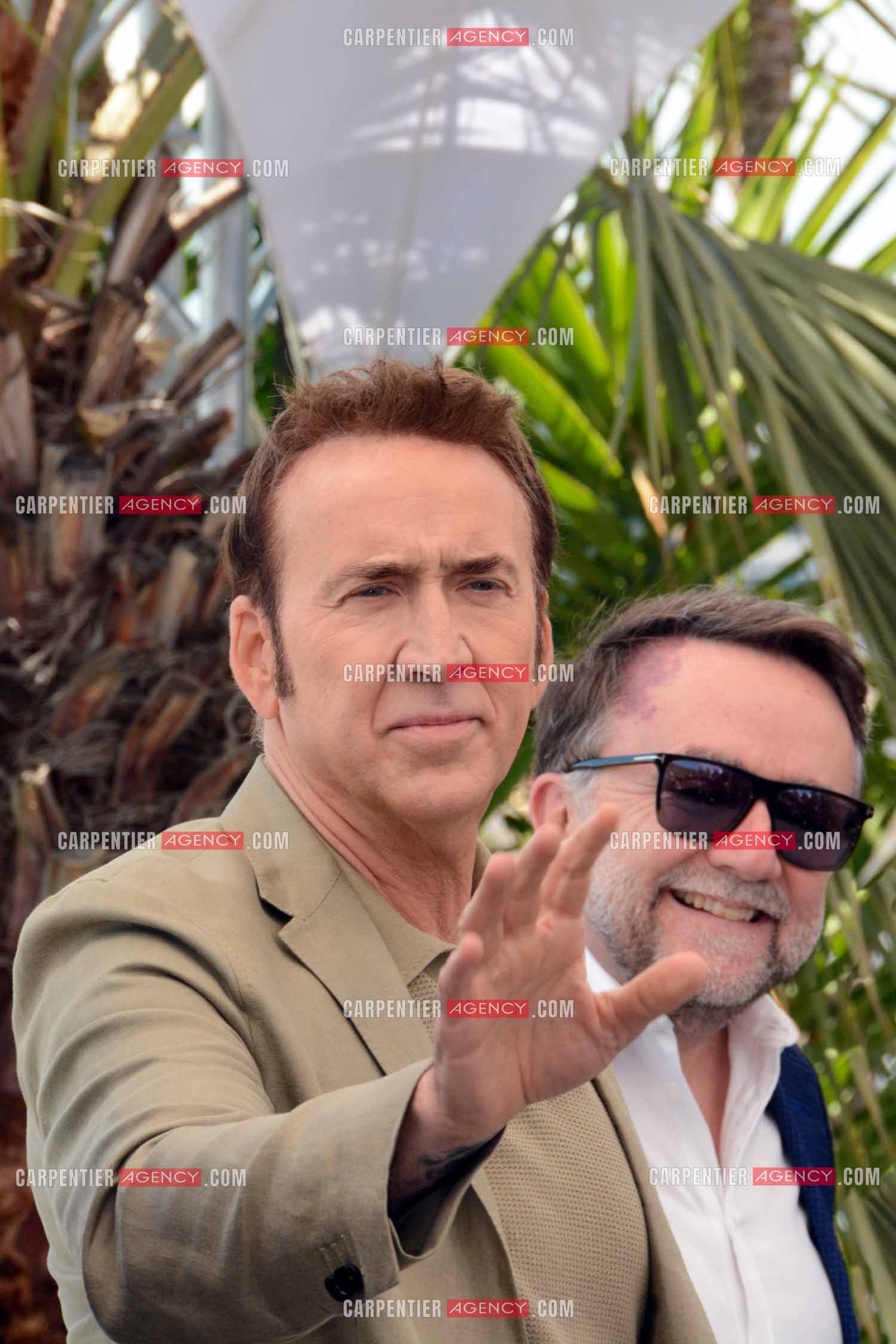 Festival de Cannes 2024. 77e édition du 14 au 25 Mai 2024. Photocall du film "The Surfer". L'acteur américain Nicolas Cage et le réalisateur australien Robert Connolly.